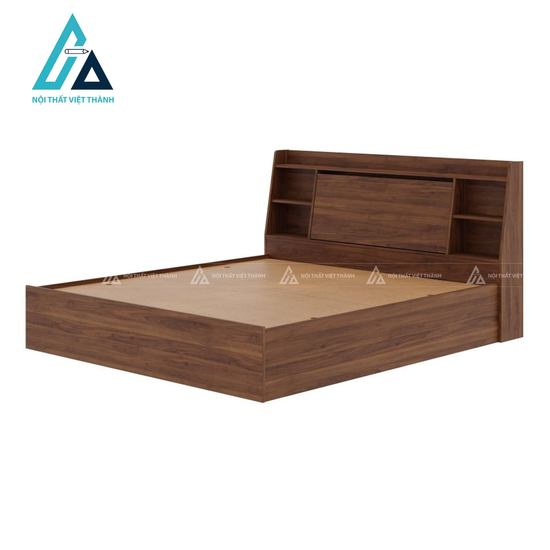 Giường ngủ MDF có ngăn kéo chứa đồ thiết kế hiện đại vân gỗ tiện nghi 2