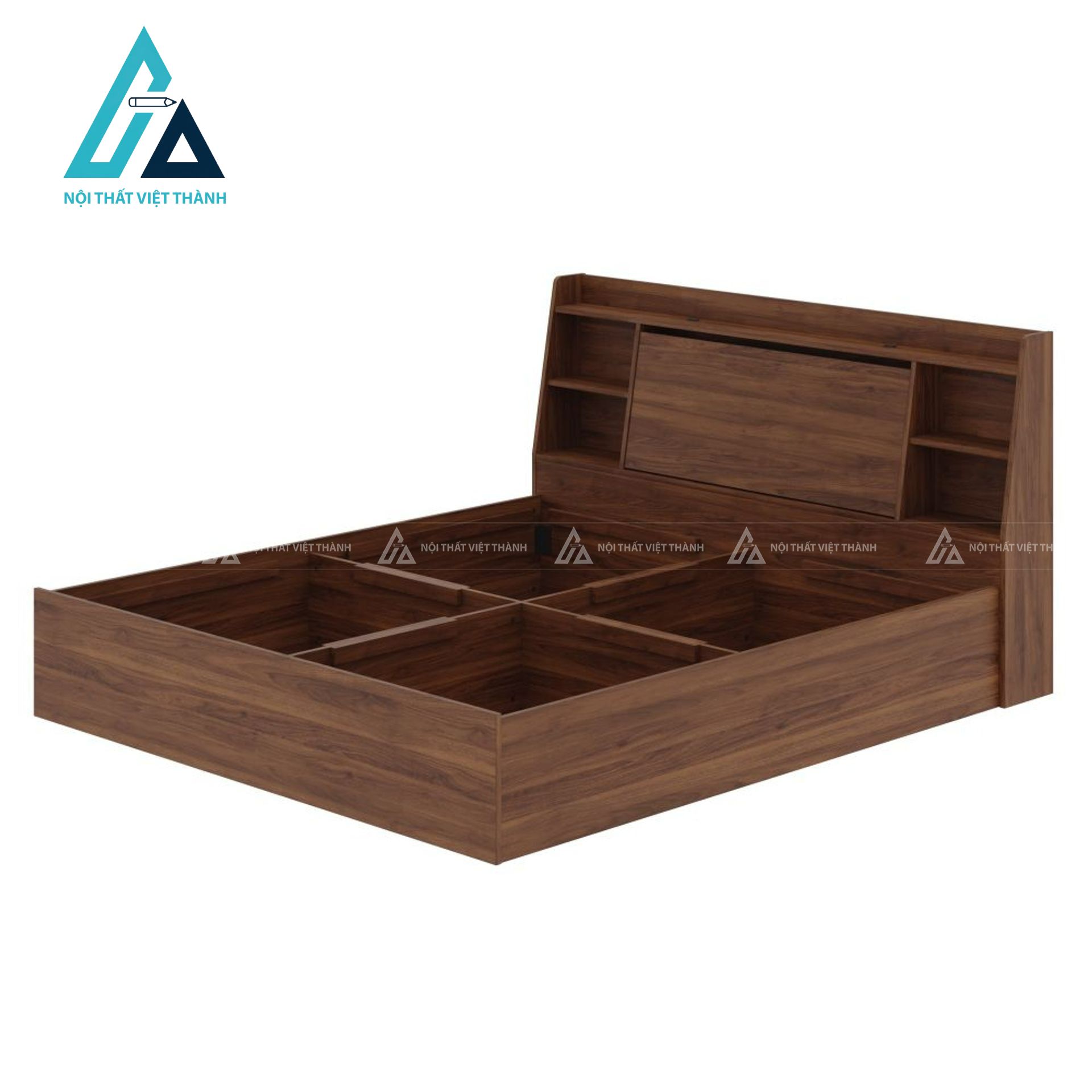 Giường ngủ MDF có ngăn kéo chứa đồ thiết kế hiện đại vân gỗ tiện nghi 5