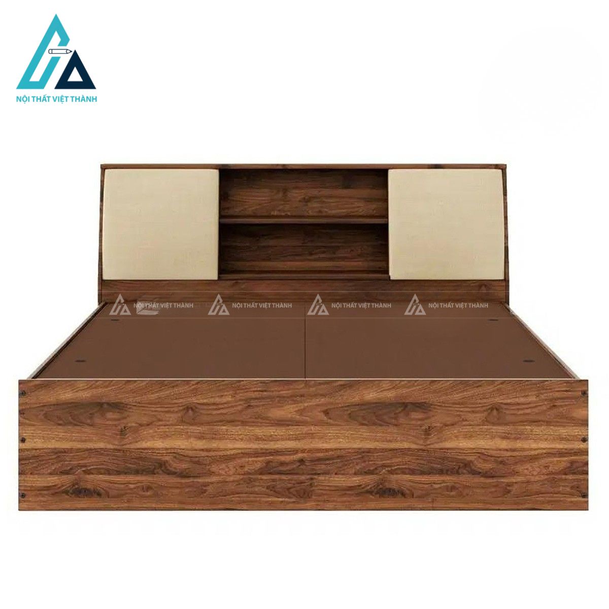 Giường ngủ MDF đầu giường bọc nệm có hộc lưu trữ tiện nghi 1