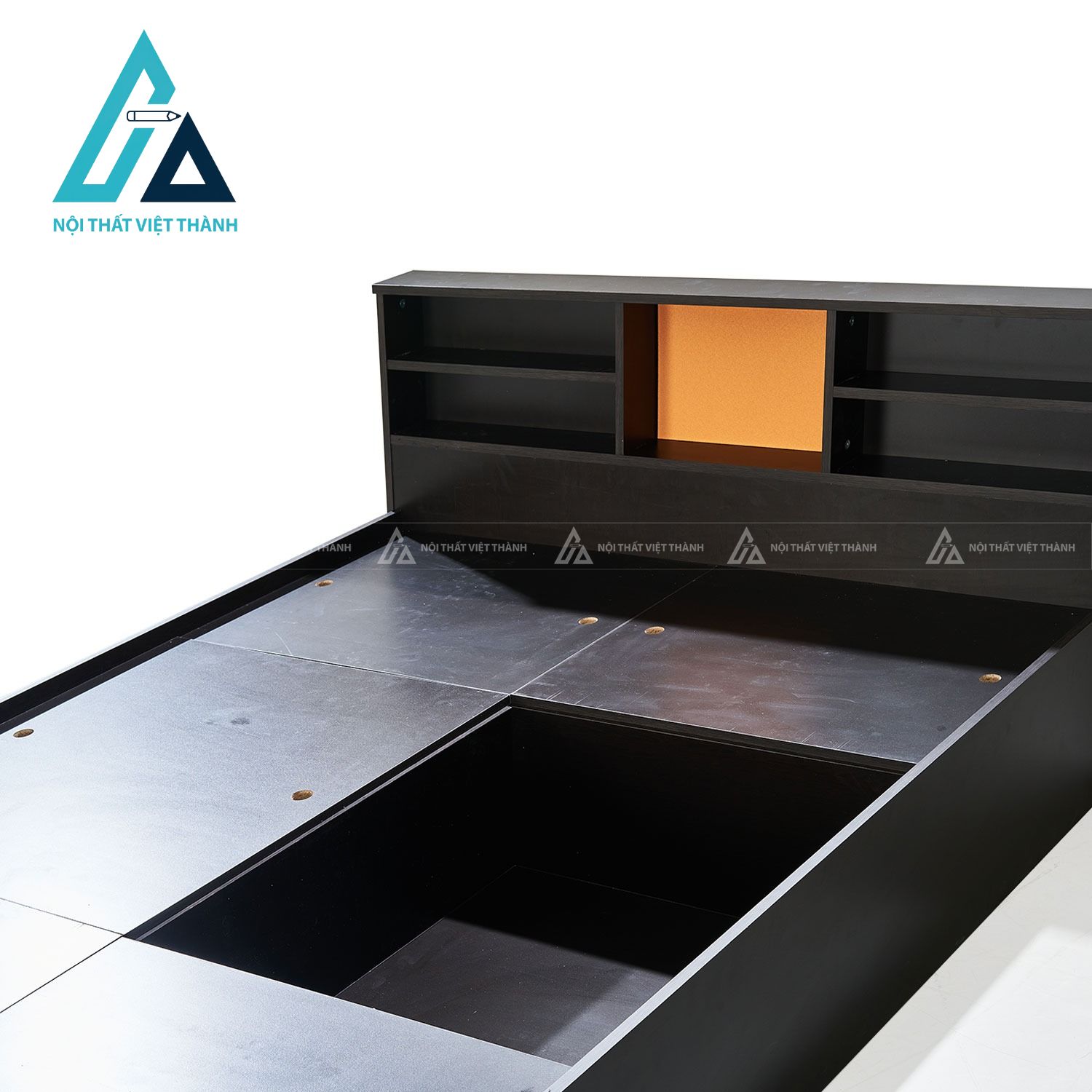 Giường ngủ MDF hiện đại đầu giường kệ mở đa năng tối ưu không gian 2