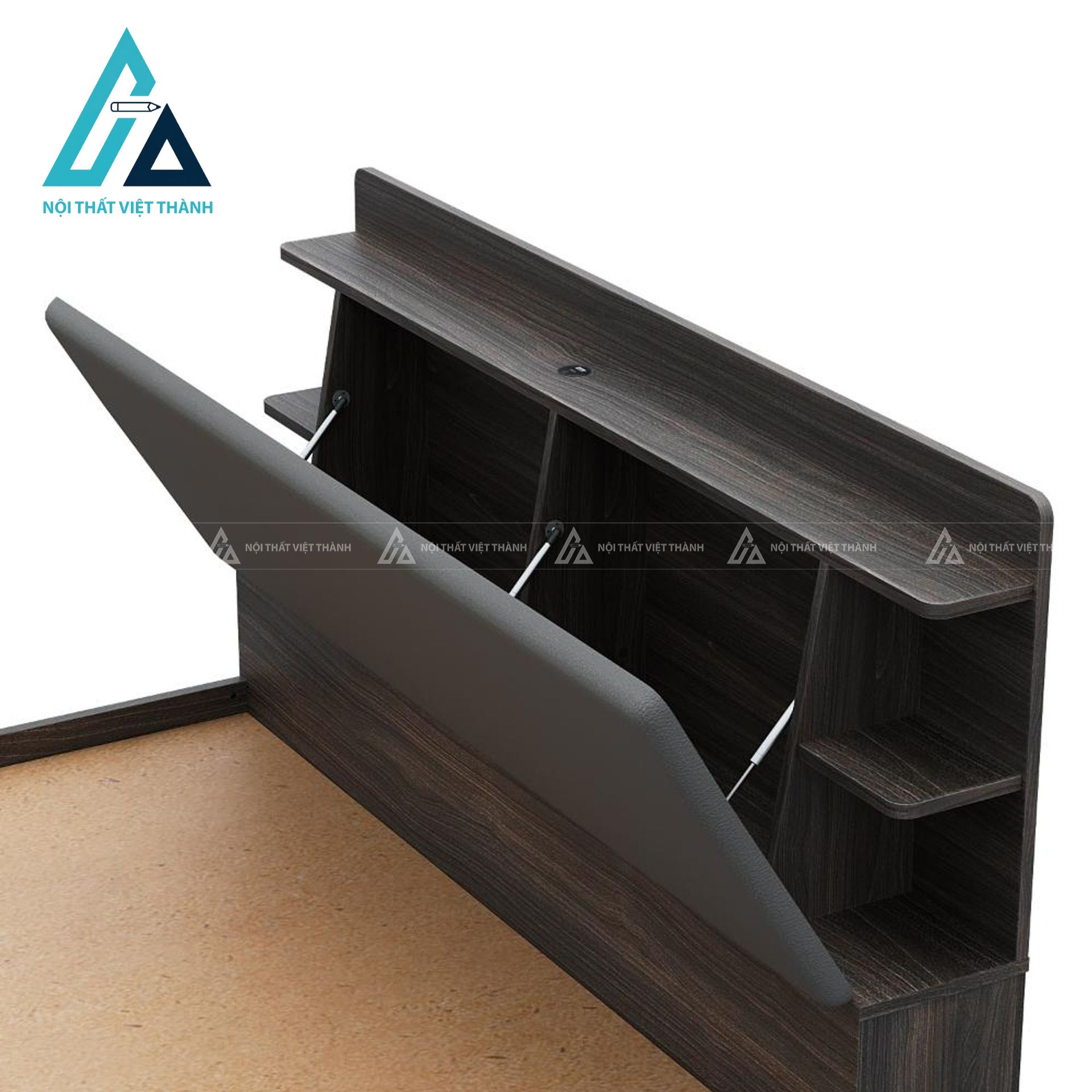 Giường ngủ MDF có ngăn kéo và đầu giường bọc nệm tiện nghi hiện đại 5