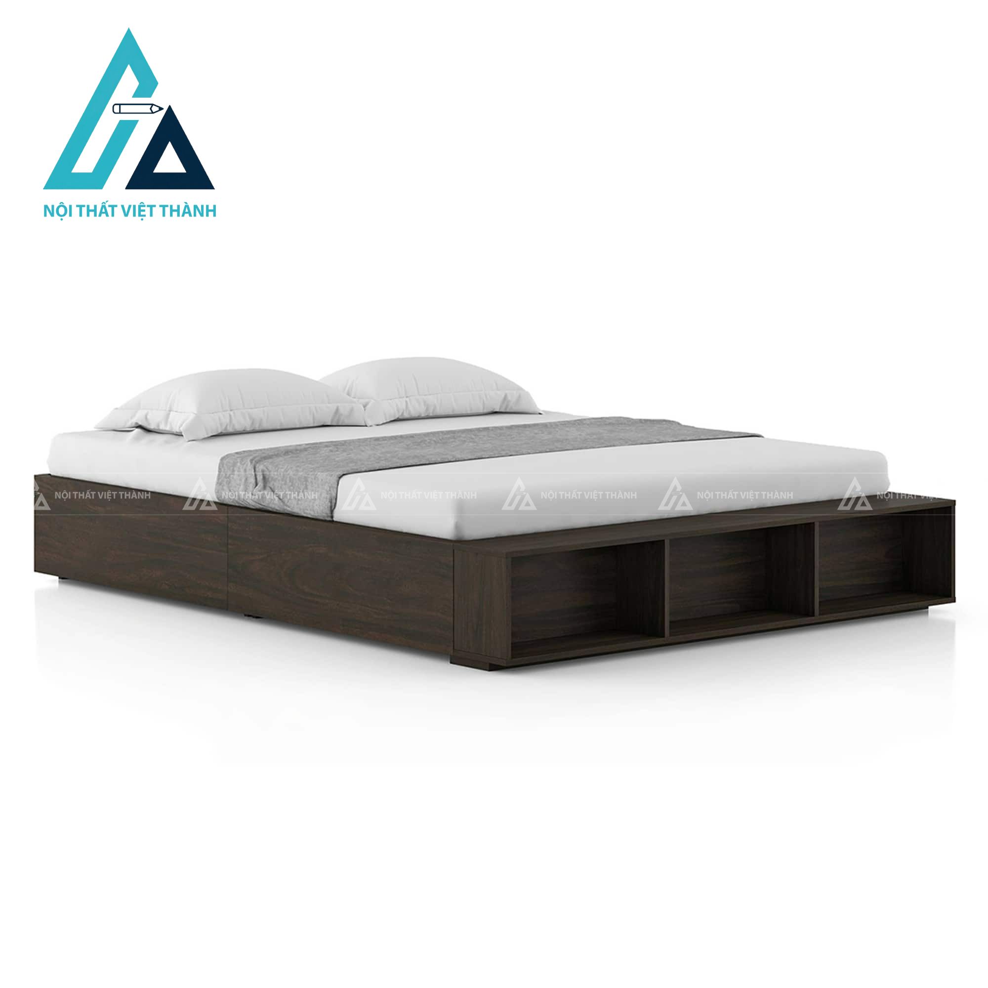 Giường ngủ MDF tích hợp khoang chứa đồ tiện ích phong cách hiện đại 3