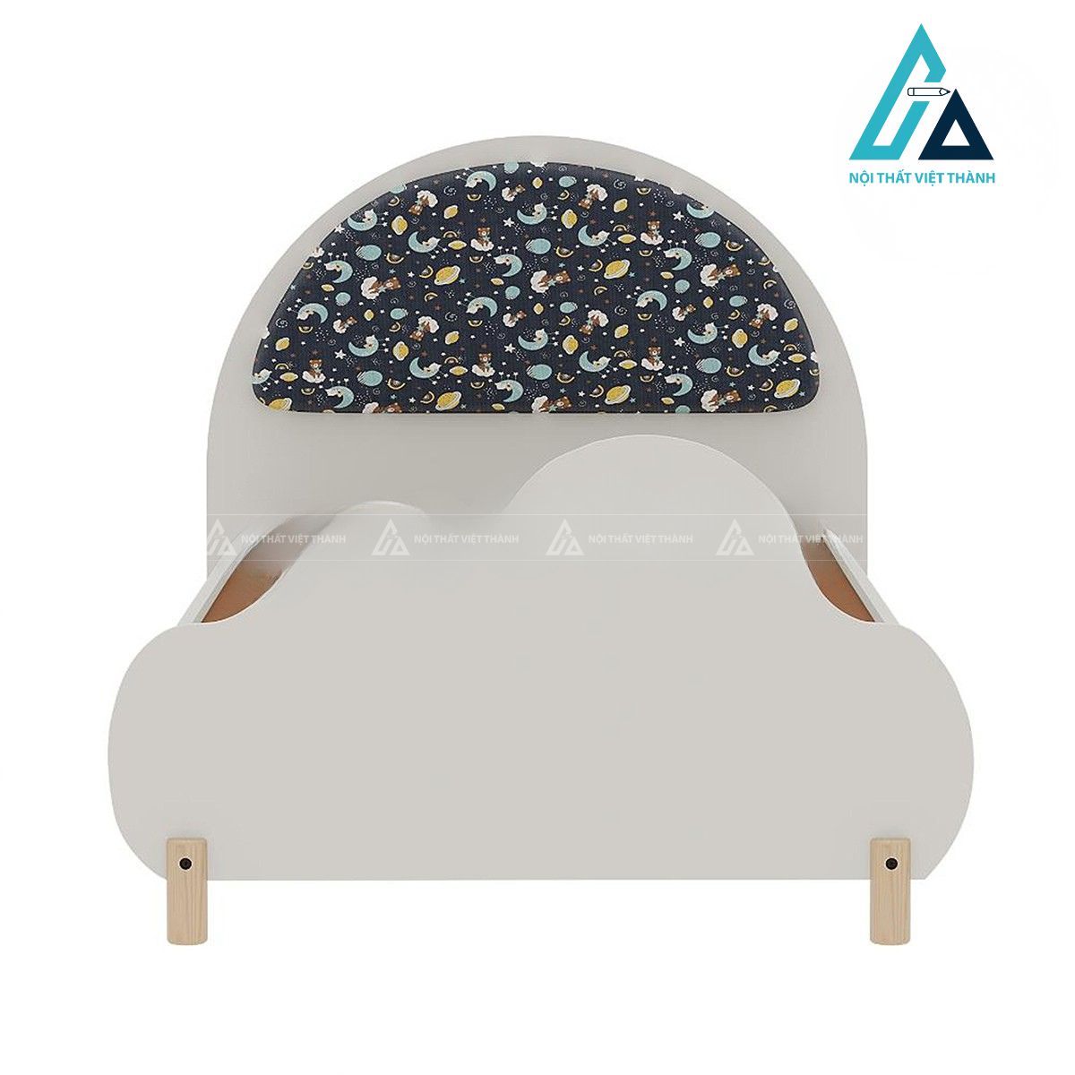 Giường ngủ trẻ em gỗ công nghiệp màu xanh thiết kế sáng tạo 2