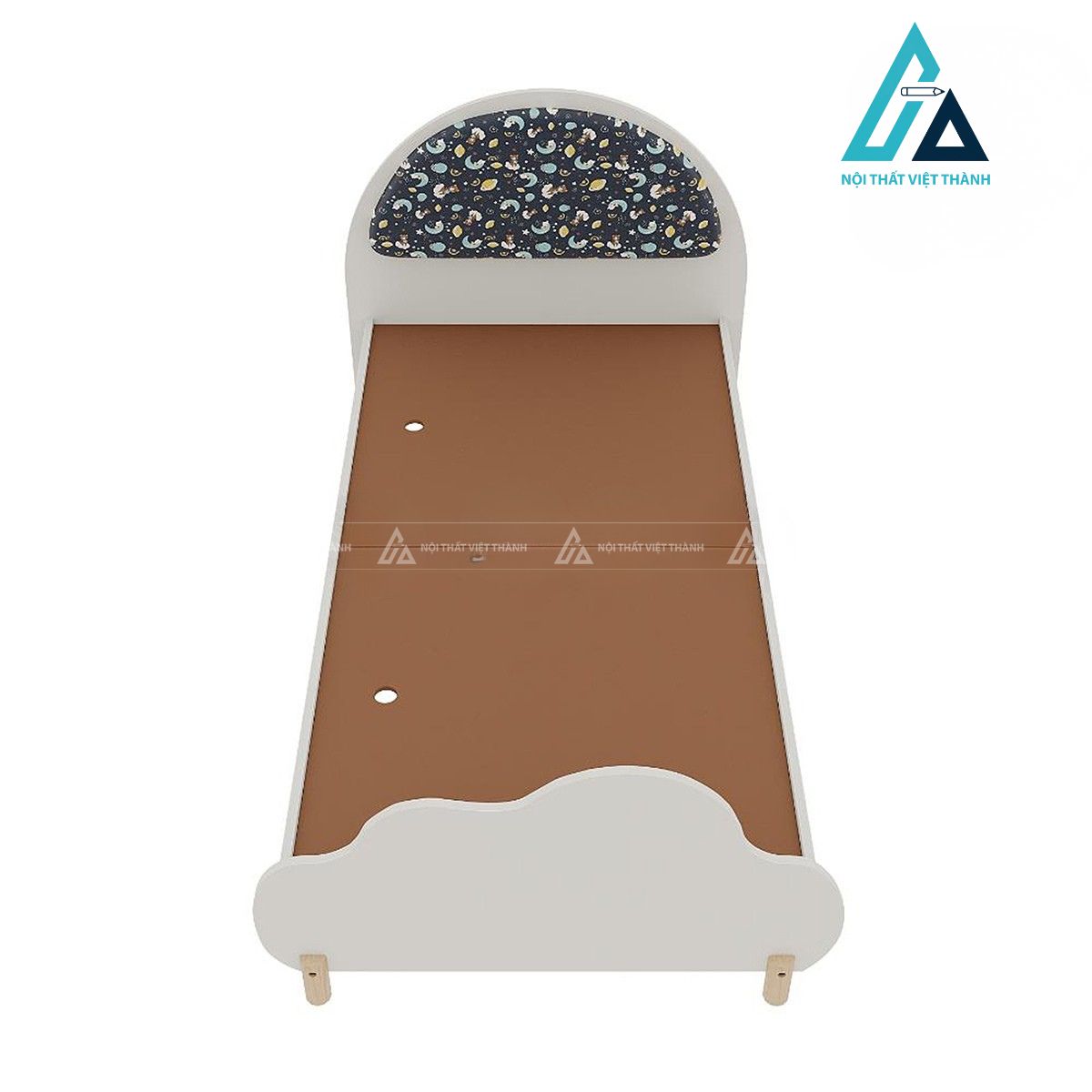 Giường ngủ trẻ em gỗ công nghiệp màu xanh thiết kế sáng tạo 3