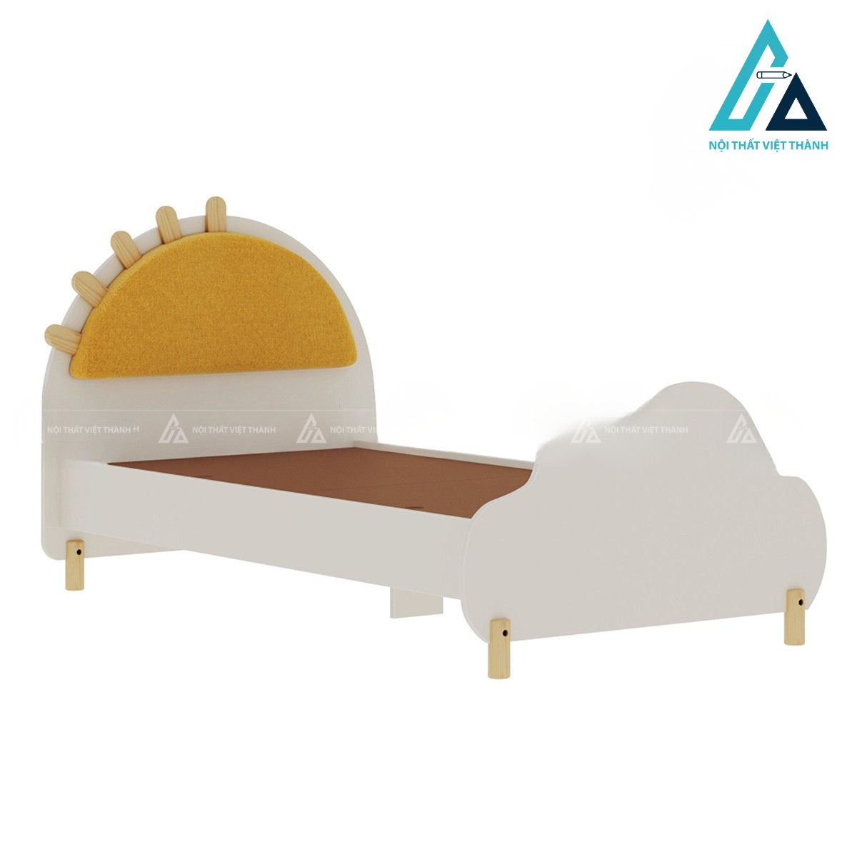 Giường ngủ trẻ em gỗ công nghiệp thiết kế hình mặt trời sáng tạo 3