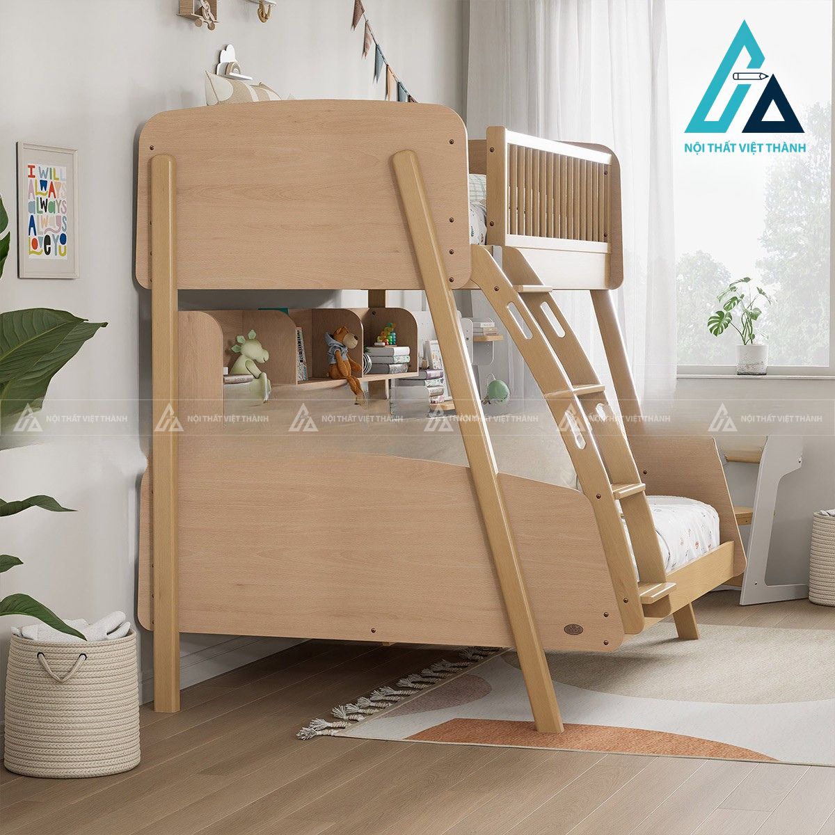 Giường tầng gỗ thiết kế hiện đại cho phòng trẻ em 1