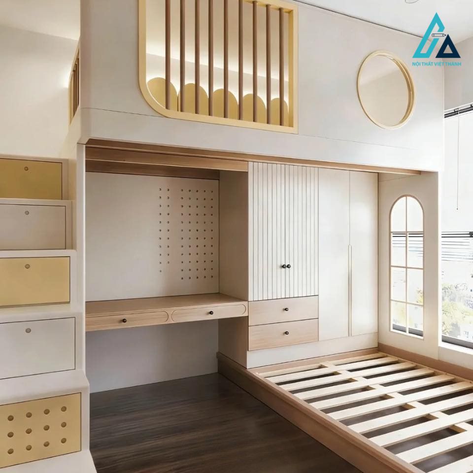 Thiết kế thi công nội thất phòng trẻ em phong cách hiện đại tiện nghi