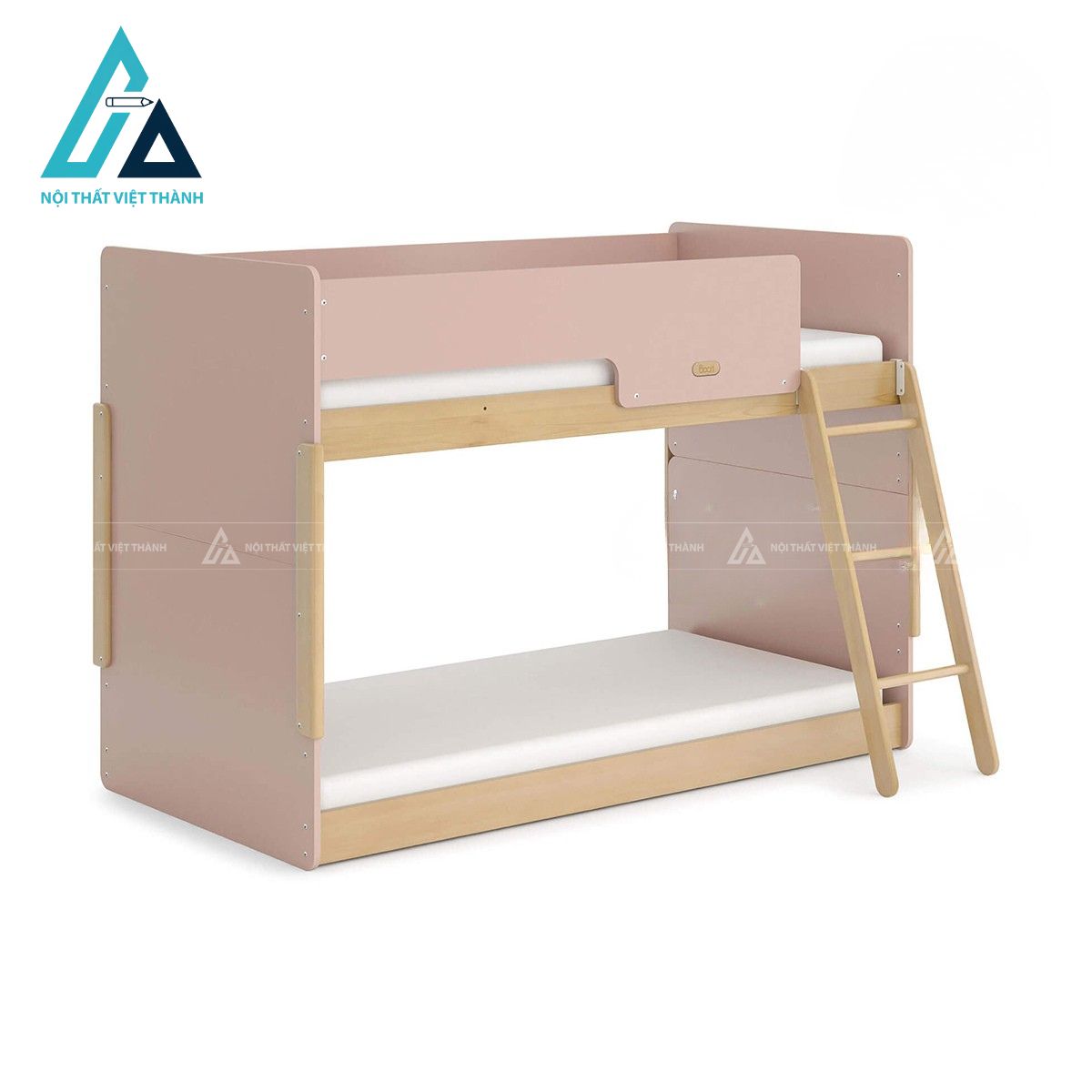Giường tầng trẻ em gỗ tự nhiên thiết kế hiện đại có thể tách thành hai giường đơn 1