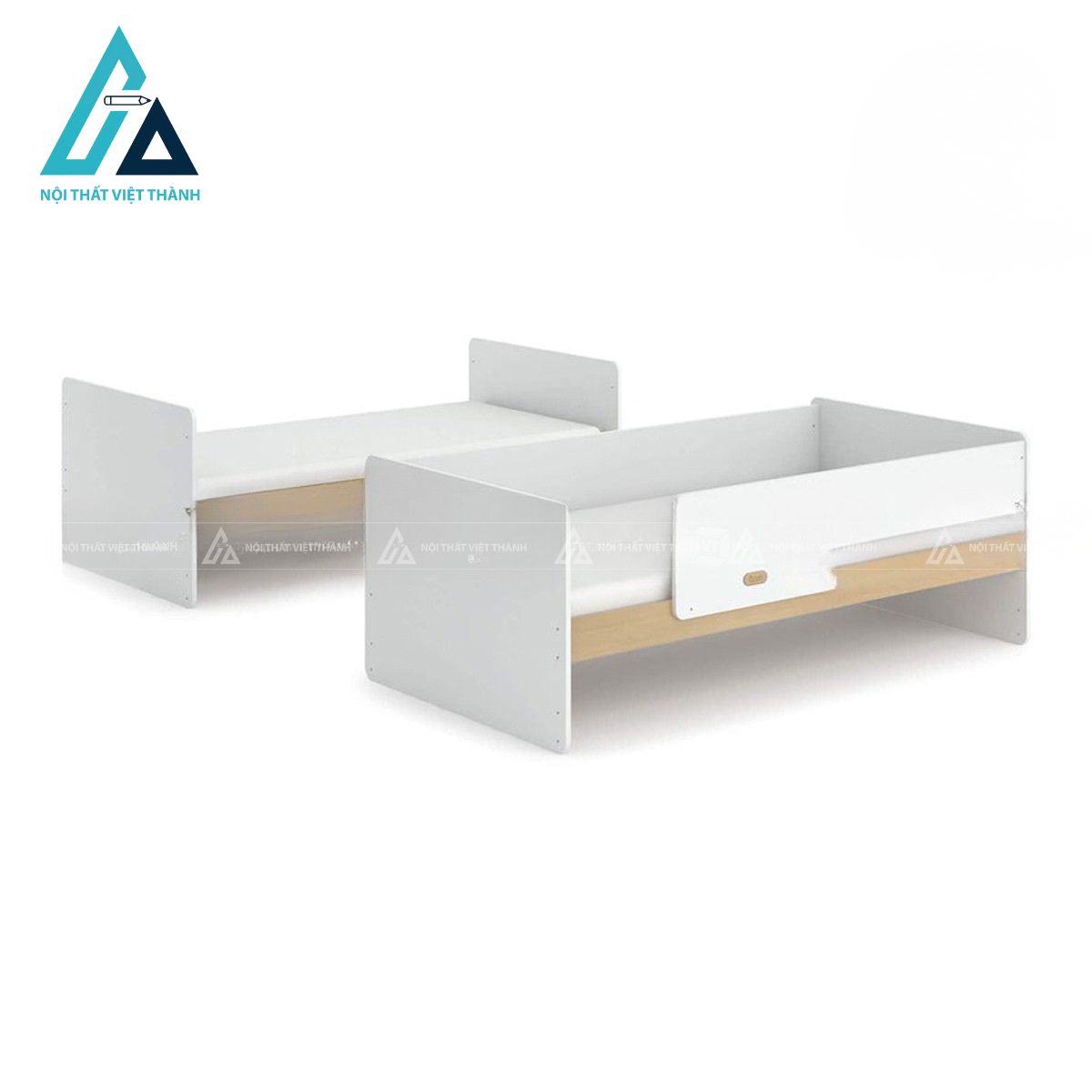 Giường tầng trẻ em gỗ tự nhiên thiết kế hiện đại có thể tách thành hai giường đơn 4