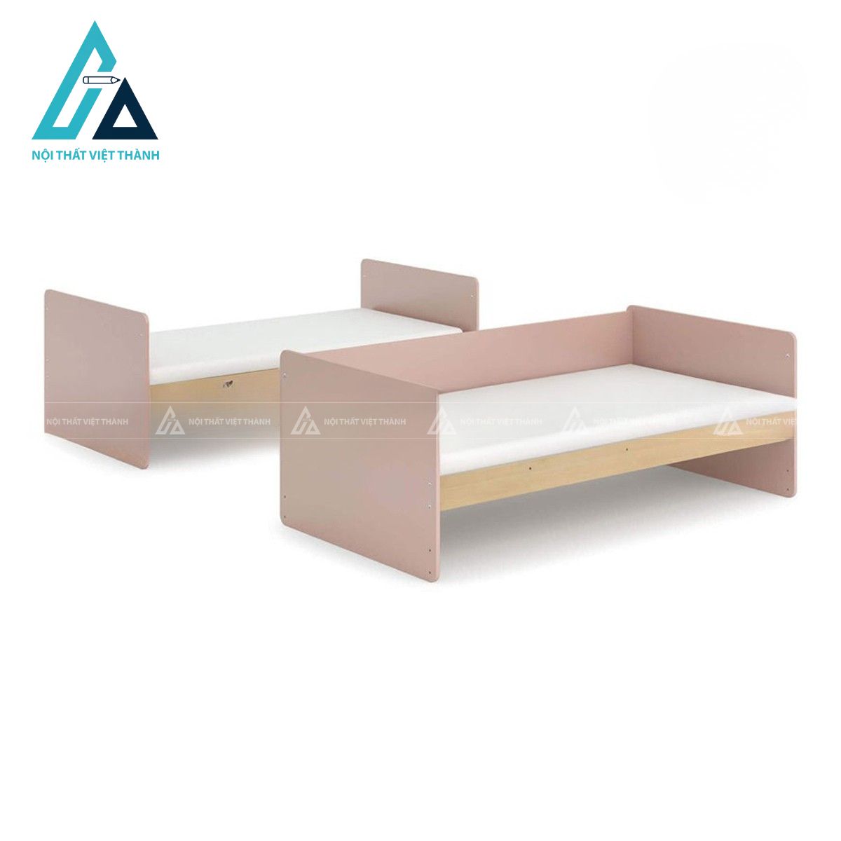 Giường tầng trẻ em gỗ tự nhiên thiết kế hiện đại có thể tách thành hai giường đơn 5
