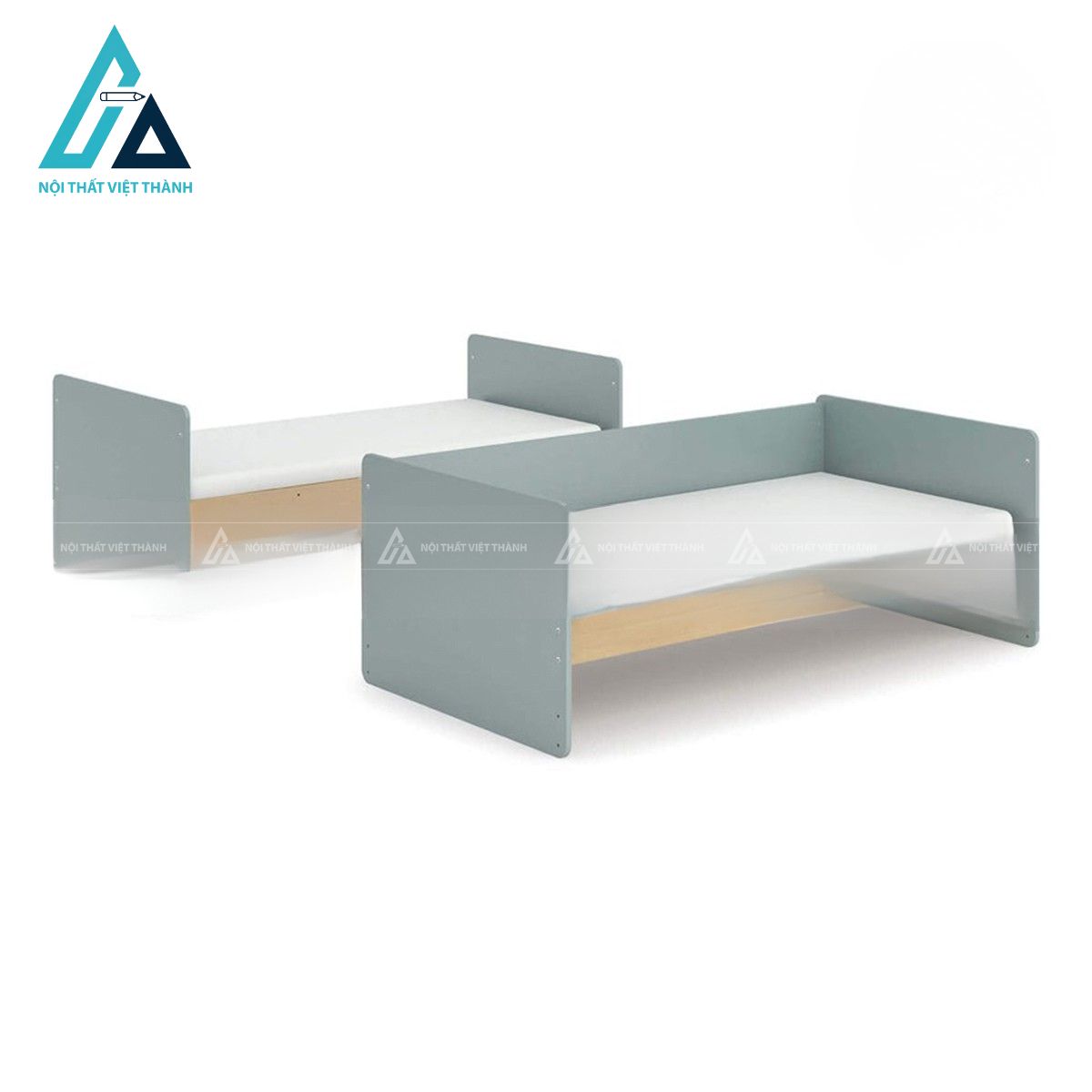 Giường tầng trẻ em gỗ tự nhiên thiết kế hiện đại có thể tách thành hai giường đơn 6