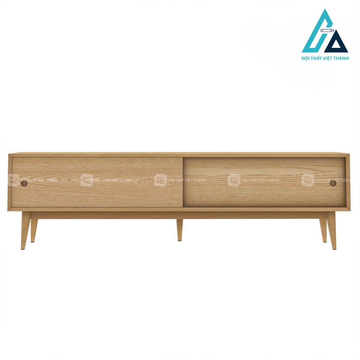 Kệ tivi gỗ sồi tự nhiên cửa lùa phong cách Bắc Âu hiện đại 1