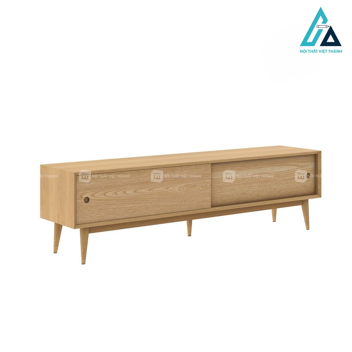 Kệ tivi gỗ sồi tự nhiên cửa lùa phong cách Bắc Âu hiện đại 2