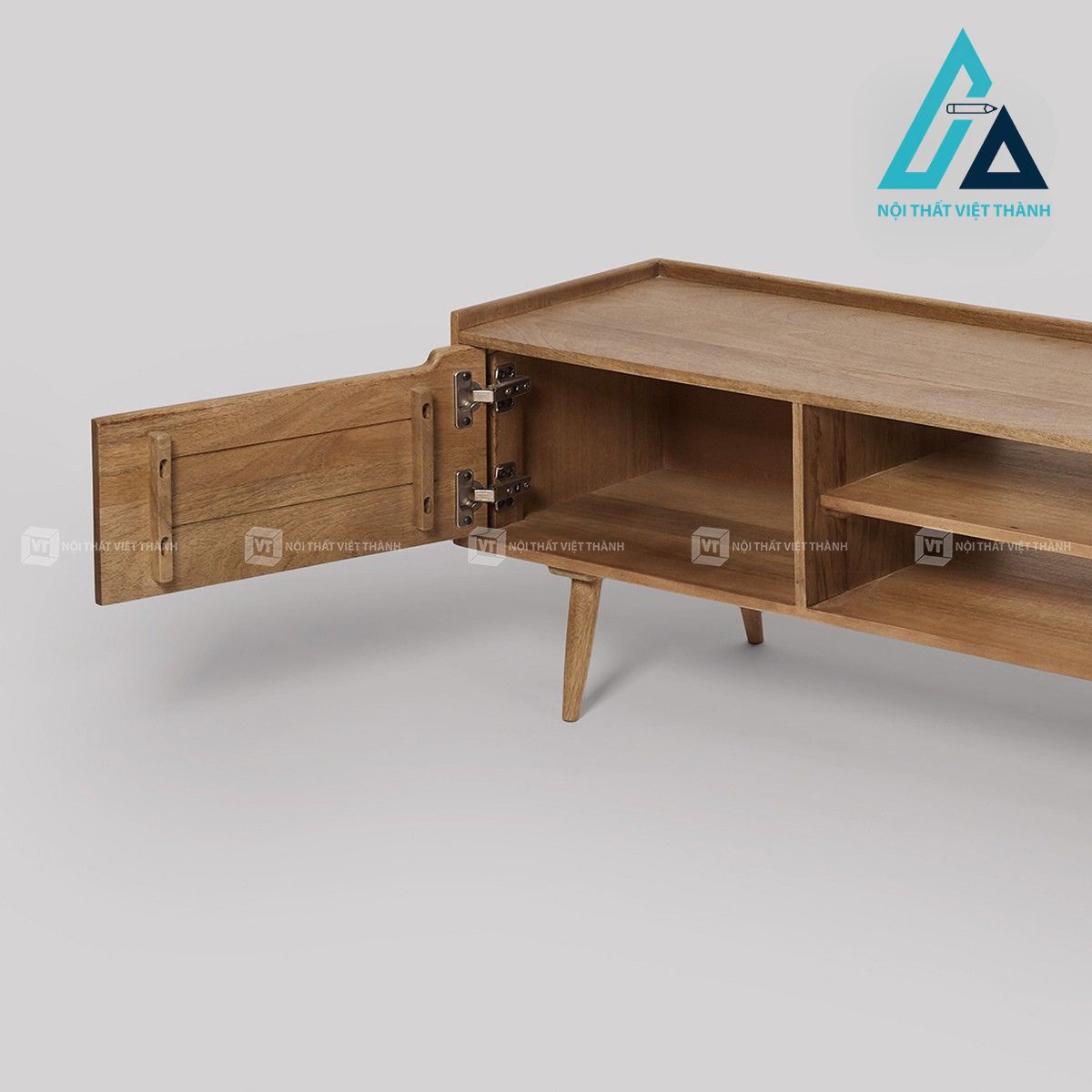 Kệ tivi gỗ xoài tự nhiên phủ màu sồi thiết kế hiện đại 3