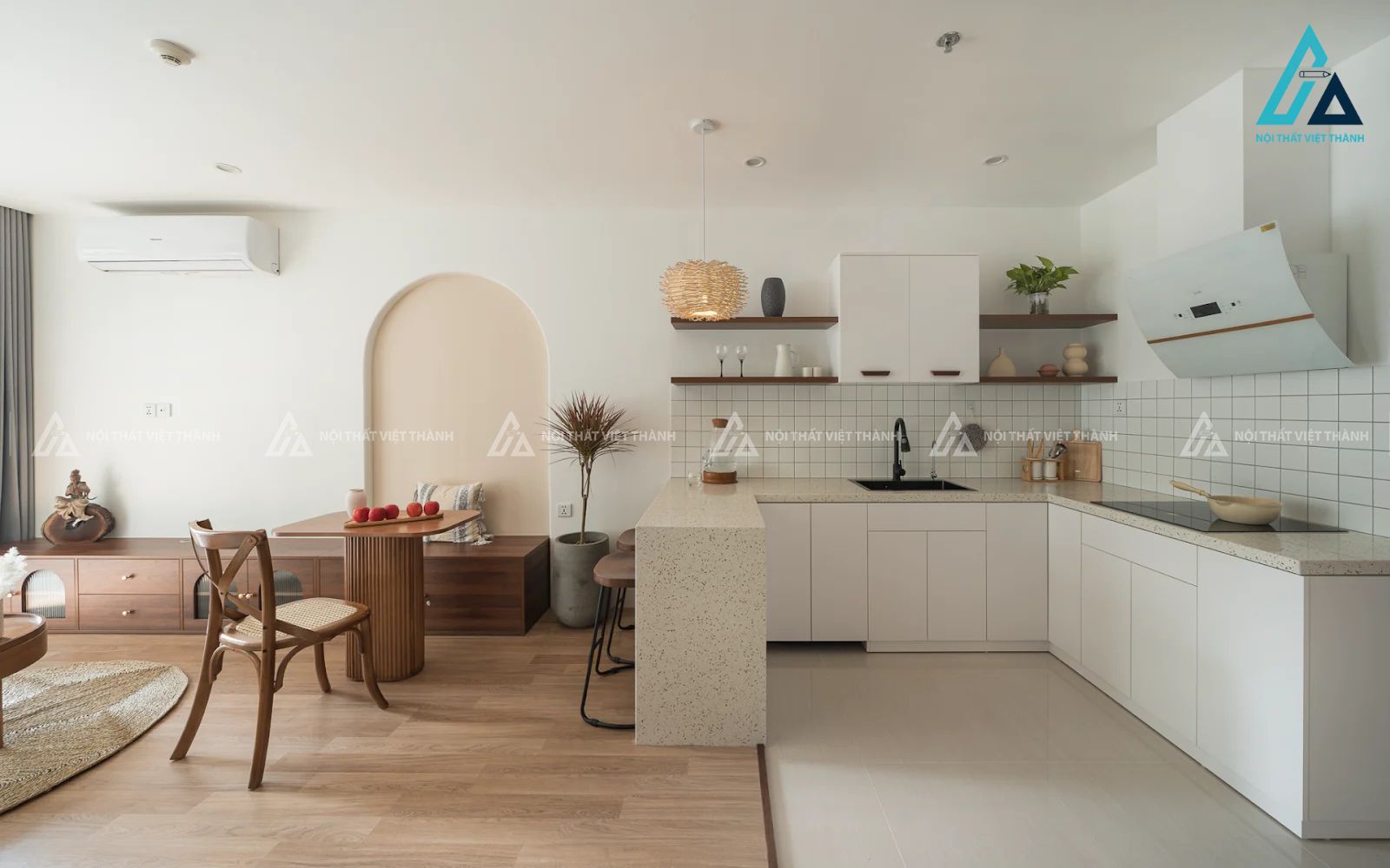 Bếp chữ L cho căn hộ chung cư 