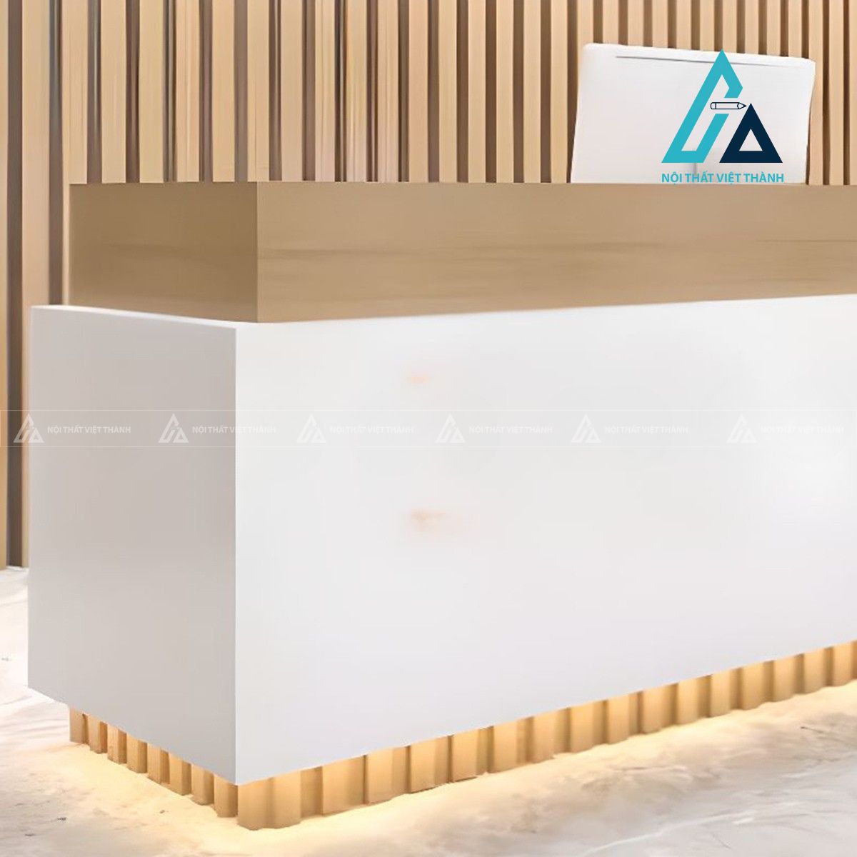 Quầy lễ tân gỗ đen hiện đại kèm tủ hồ sơ 2