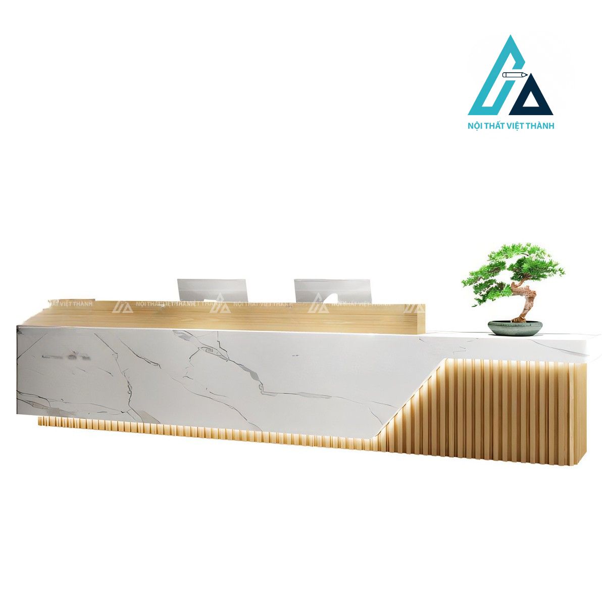 Quầy lễ tân gỗ đen hiện đại kèm tủ hồ sơ 4