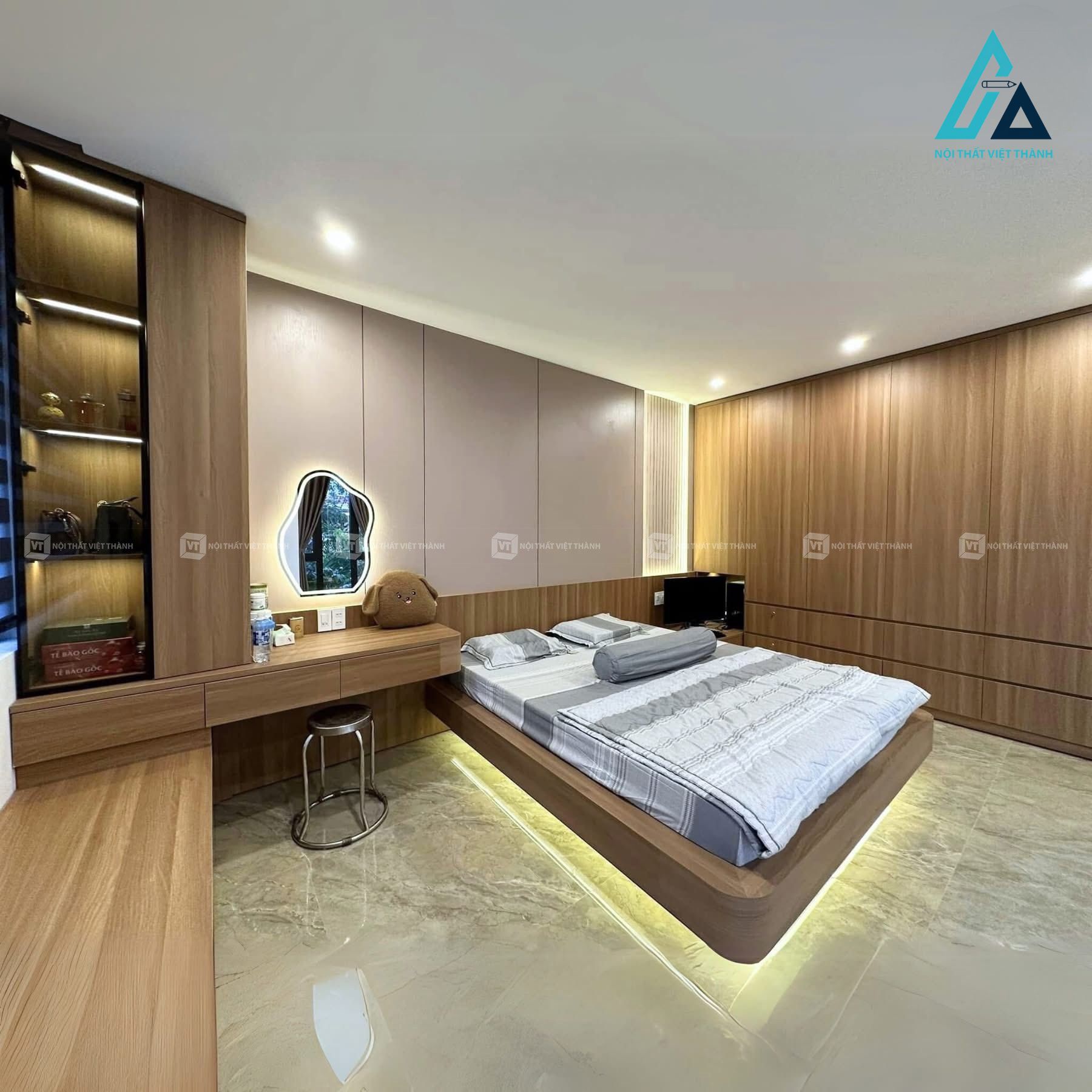 Thiết kế thi công combo nội thất phòng ngủ nhà phố bố trí hợp lý