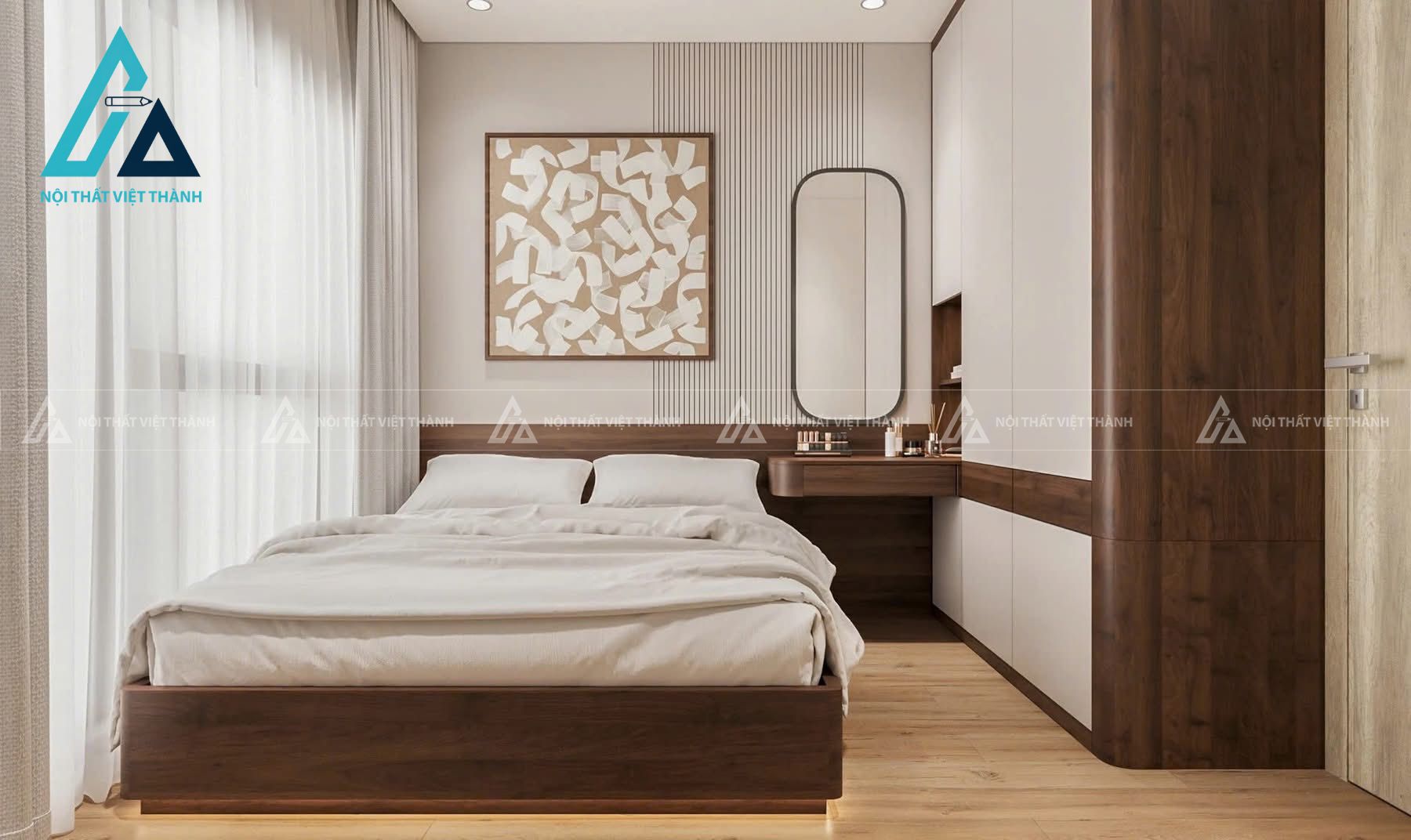 Thiết kế thi công nội thất 2 phòng ngủ chú Hữu Phước Ninh Kiều Cần Thơ 12