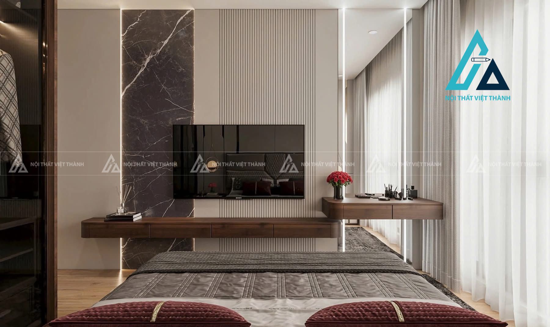 Thiết kế thi công nội thất 2 phòng ngủ chú Hữu Phước Ninh Kiều Cần Thơ 14