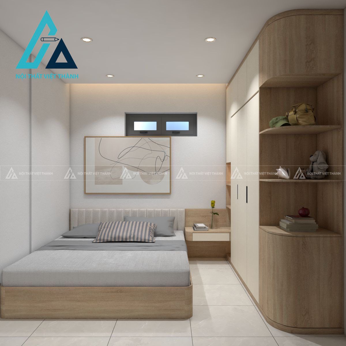 Thiết kế thi công nội thất 2 phòng ngủ chú Hữu Phước Ninh Kiều Cần Thơ 16