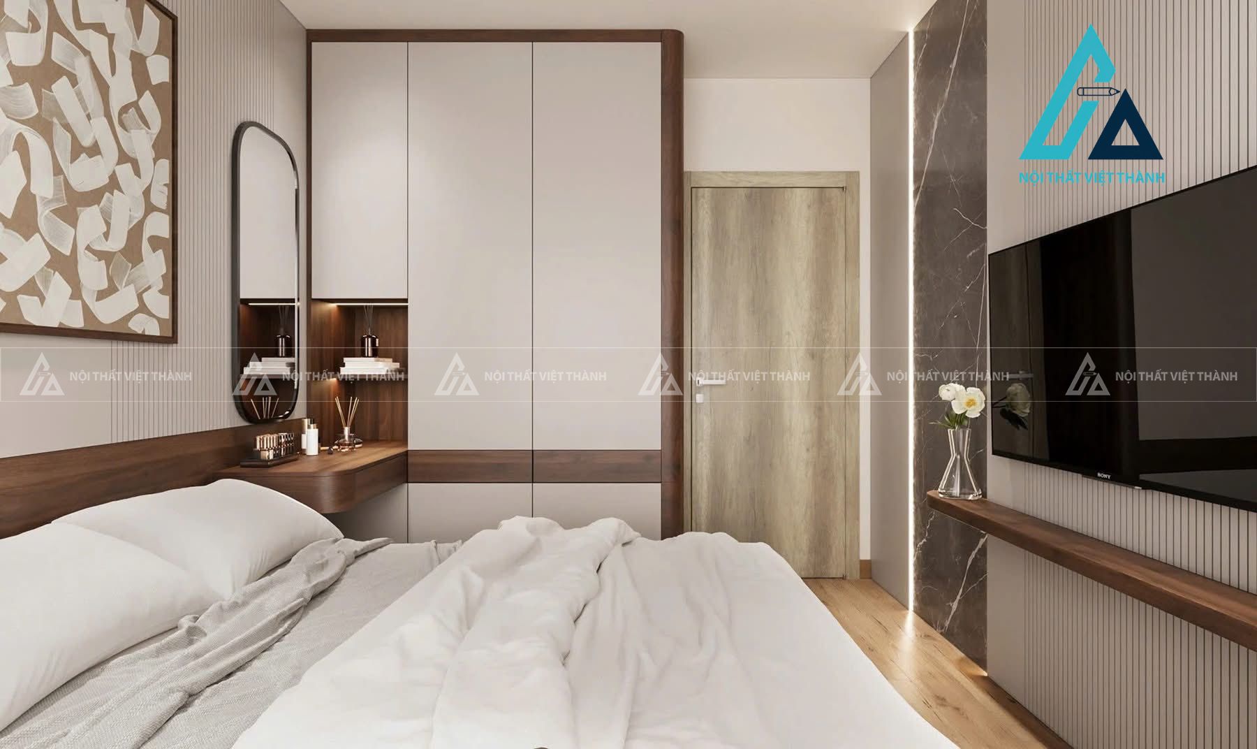 Thiết kế thi công nội thất 2 phòng ngủ chú Hữu Phước Ninh Kiều Cần Thơ 6