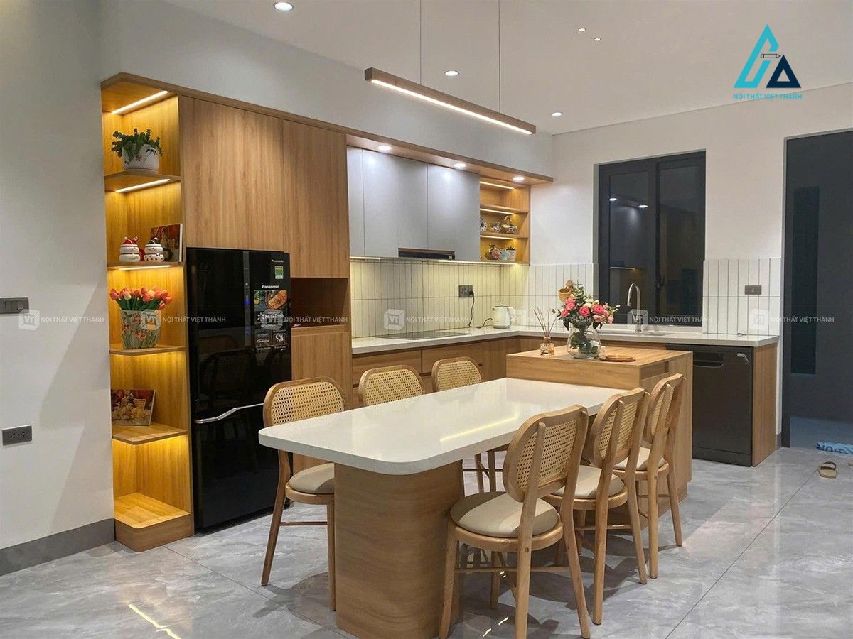 Thiết kế thi công nội thất nhà bếp bằng gỗ