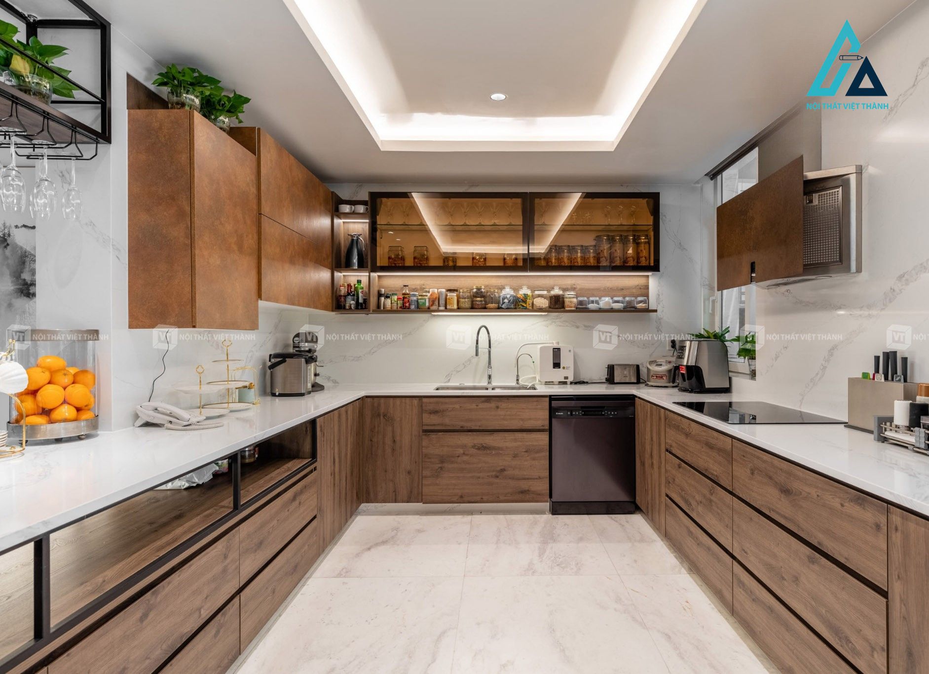 Thiết kế thi công nội thất nhà bếp biệt thự chuyên nghiệp cao cấp