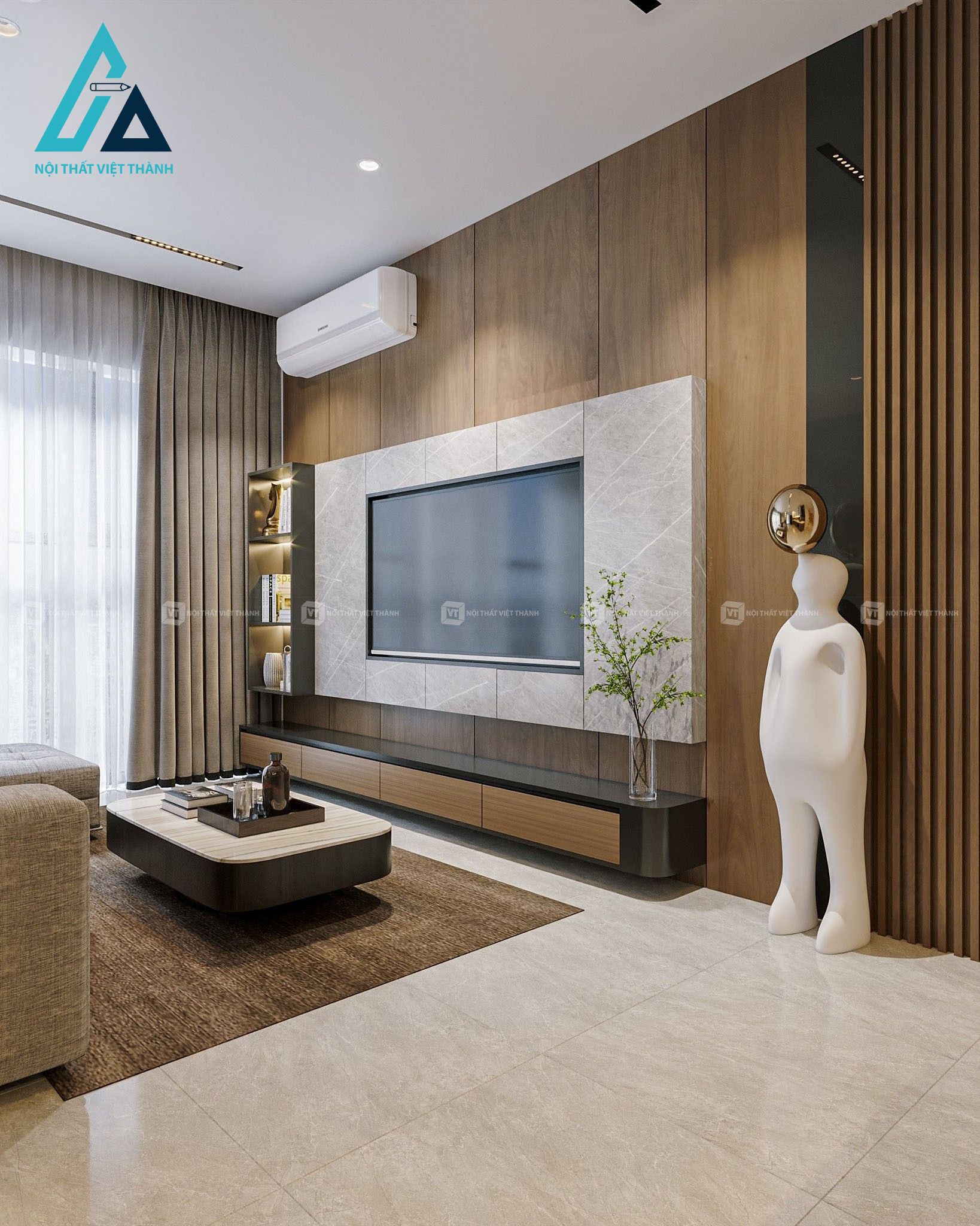 Thiết kế thi công nội thất phòng khách chung cư căn hộ chuyên nghiệp