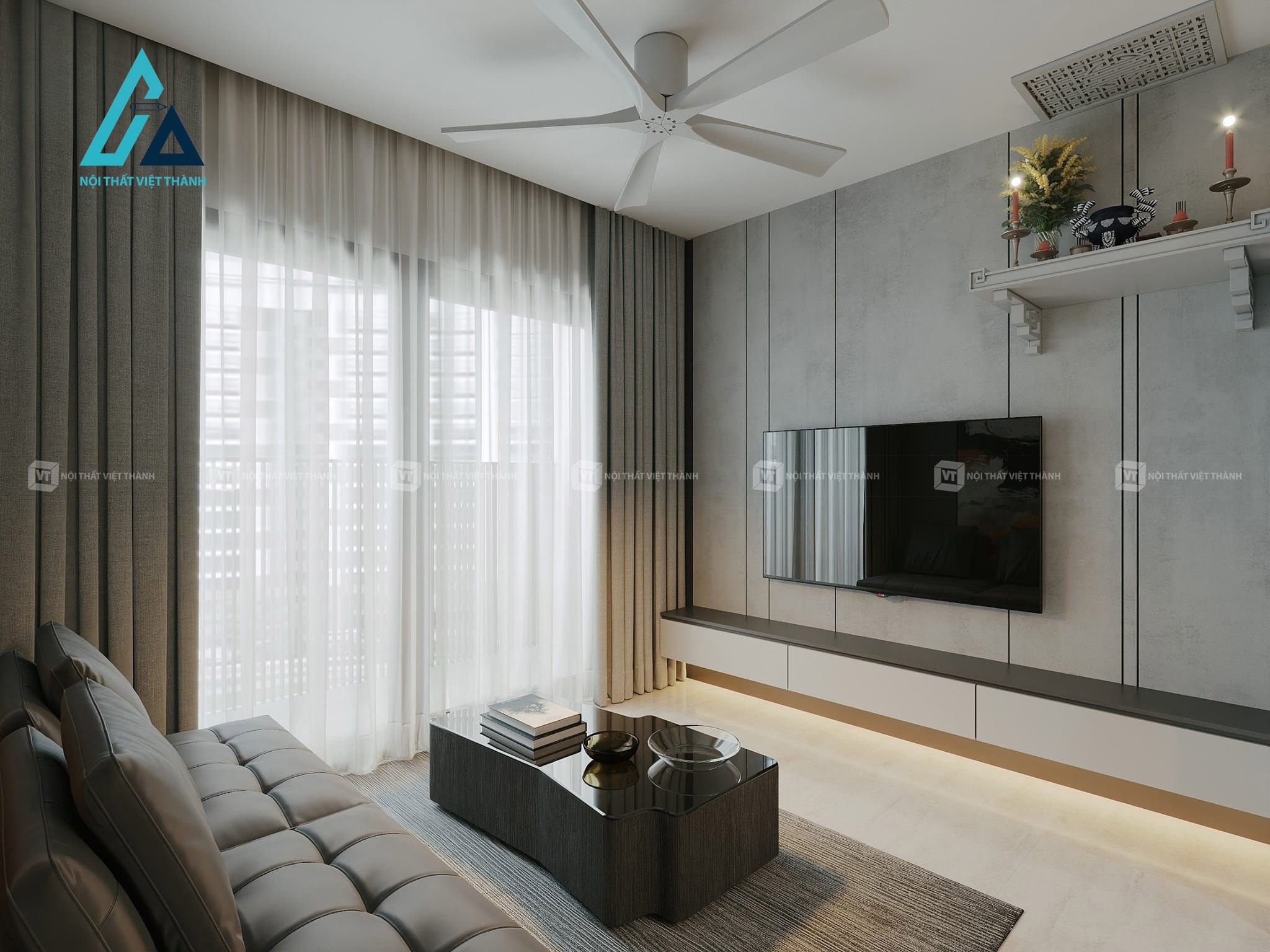 Thiết kế thi công nội thất phòng khách đẹp