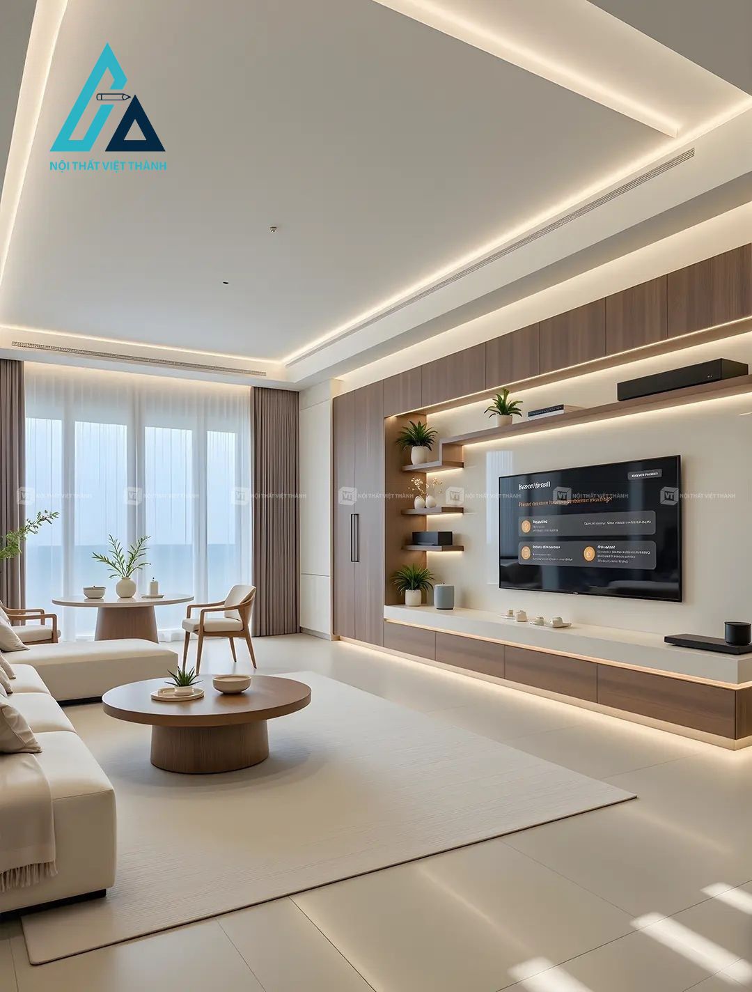 Thiết kế thi công nội thất phòng khách hiện đại