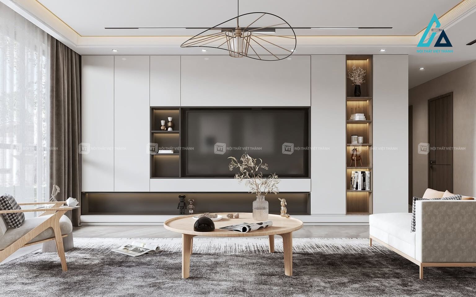 Thiết kế thi công nội thất phòng khách tối ưu công năng