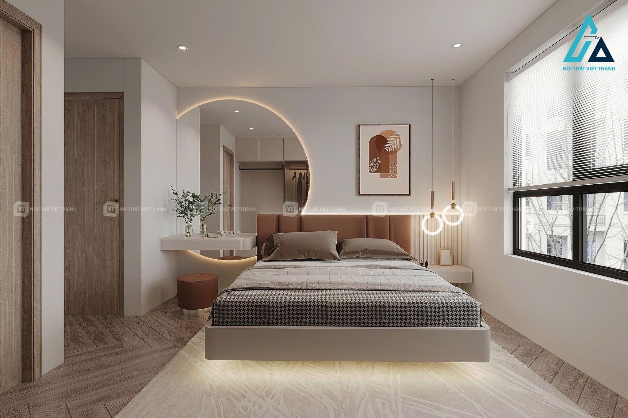 Thiết kế thi công nội thất phòng ngủ chung cư căn hộ sang trọng