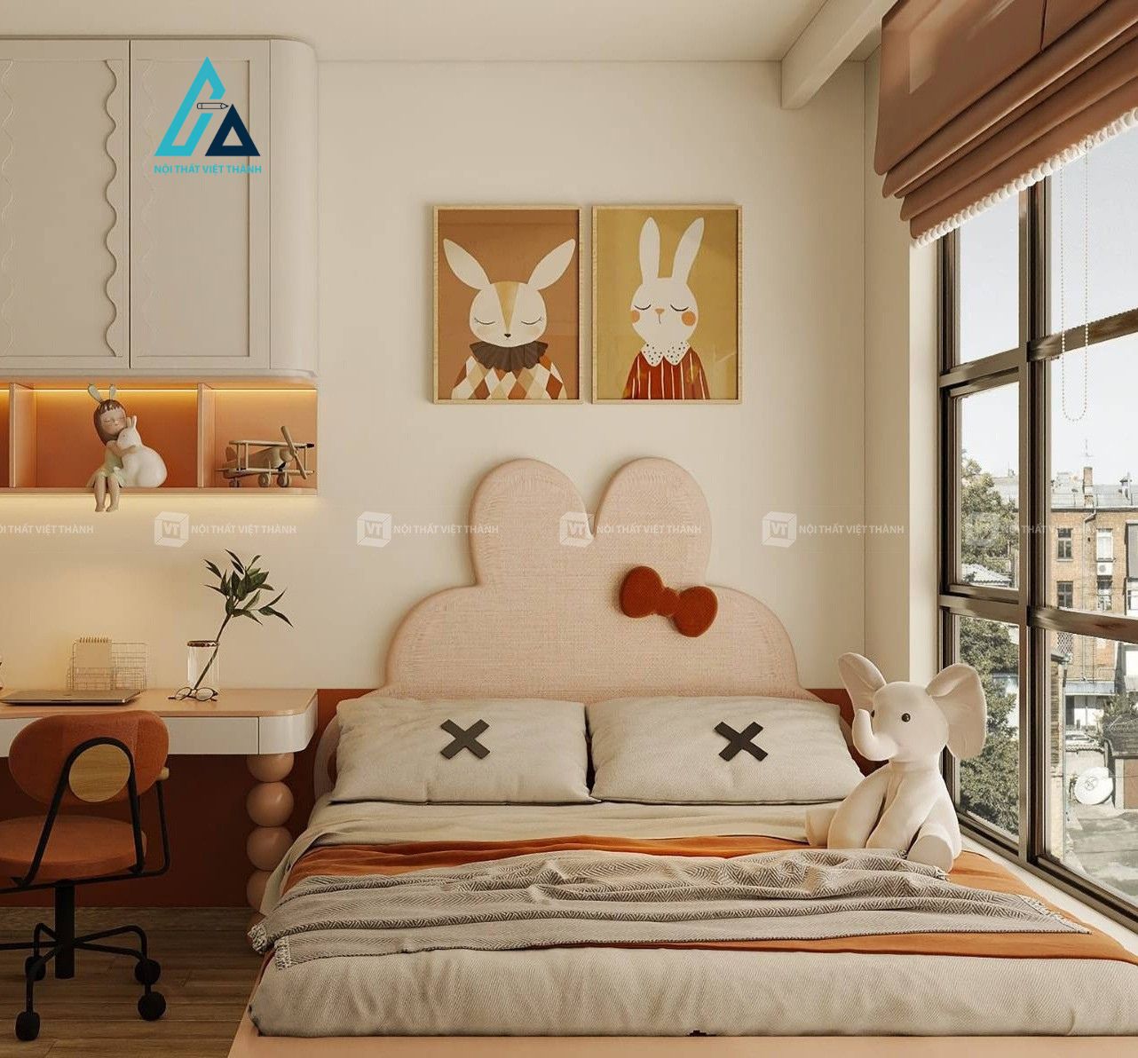 Thiết kế thi công nội thất phòng trẻ em phong cách hiện đại tiện nghi