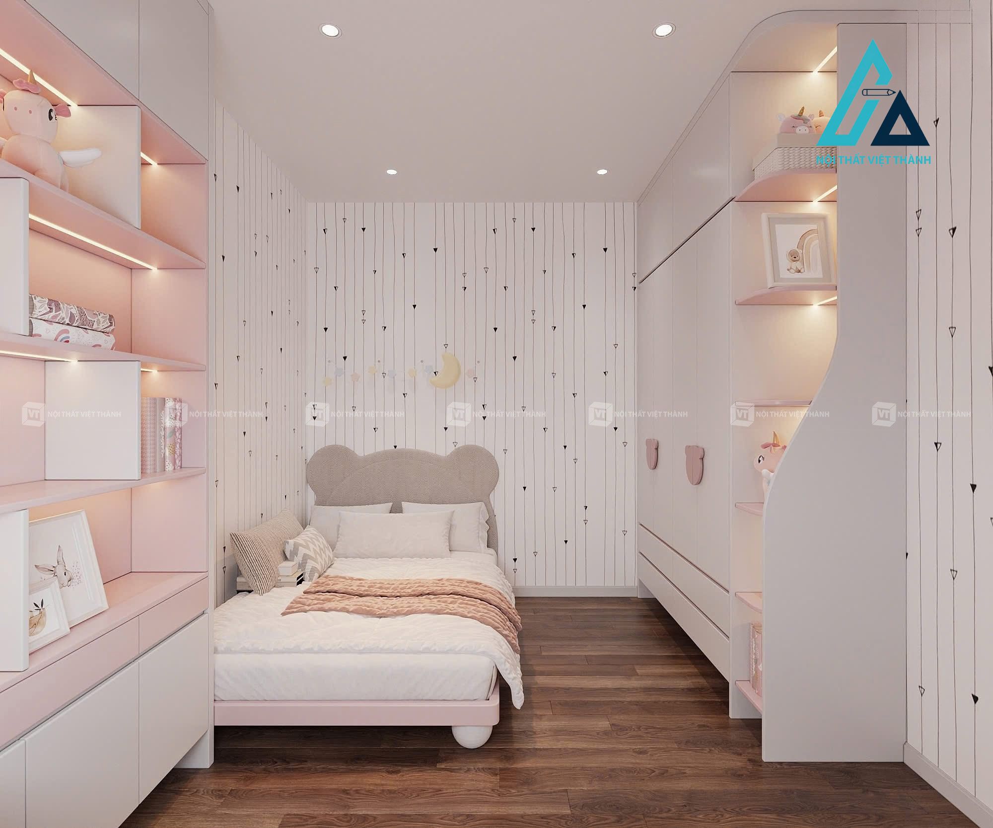 Thiết kế thi công nội thất phòng trẻ em xinh yêu cho bé