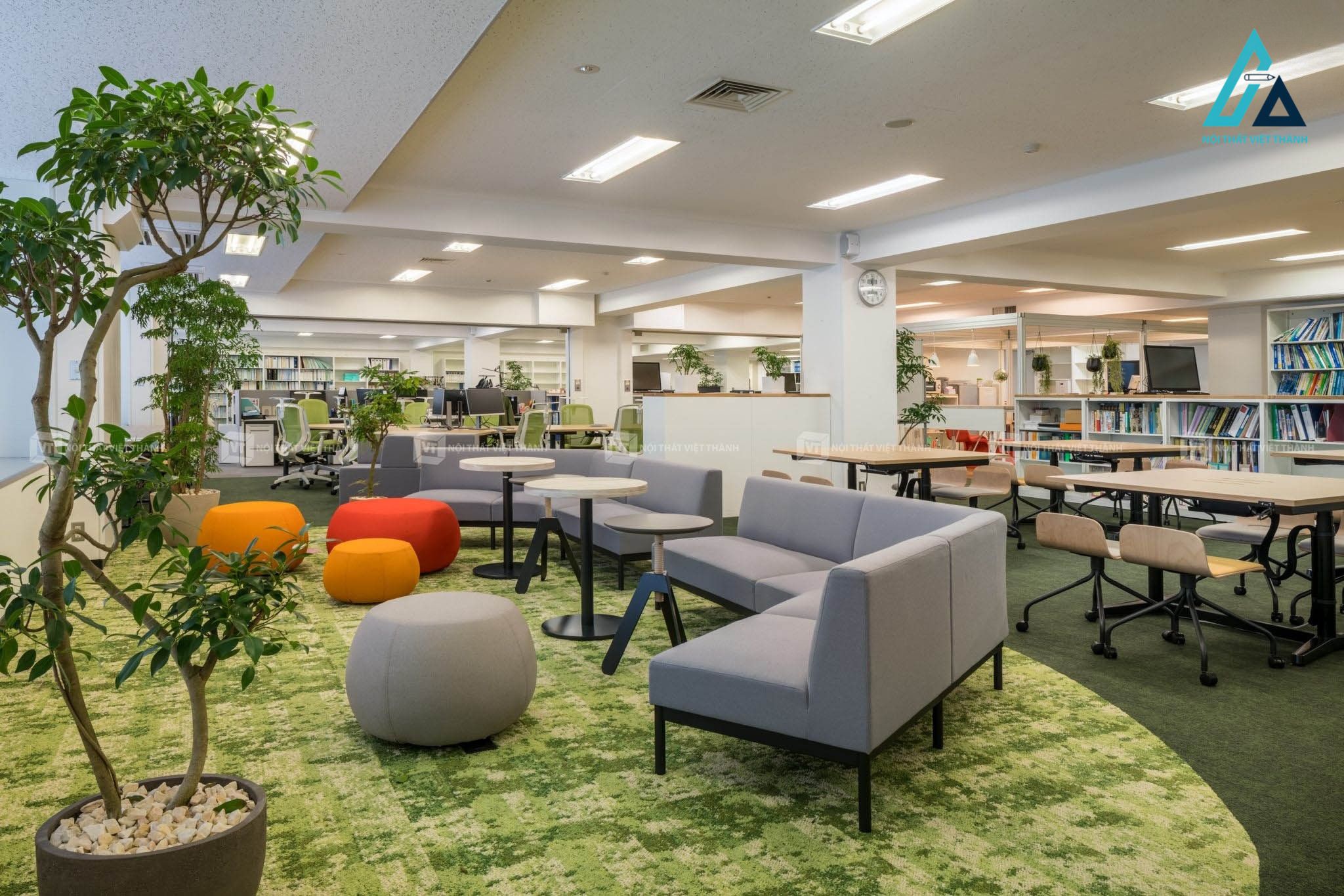 Thiết kế thi công nội thất văn phòng mở đẹp tiện nghi hiện đại