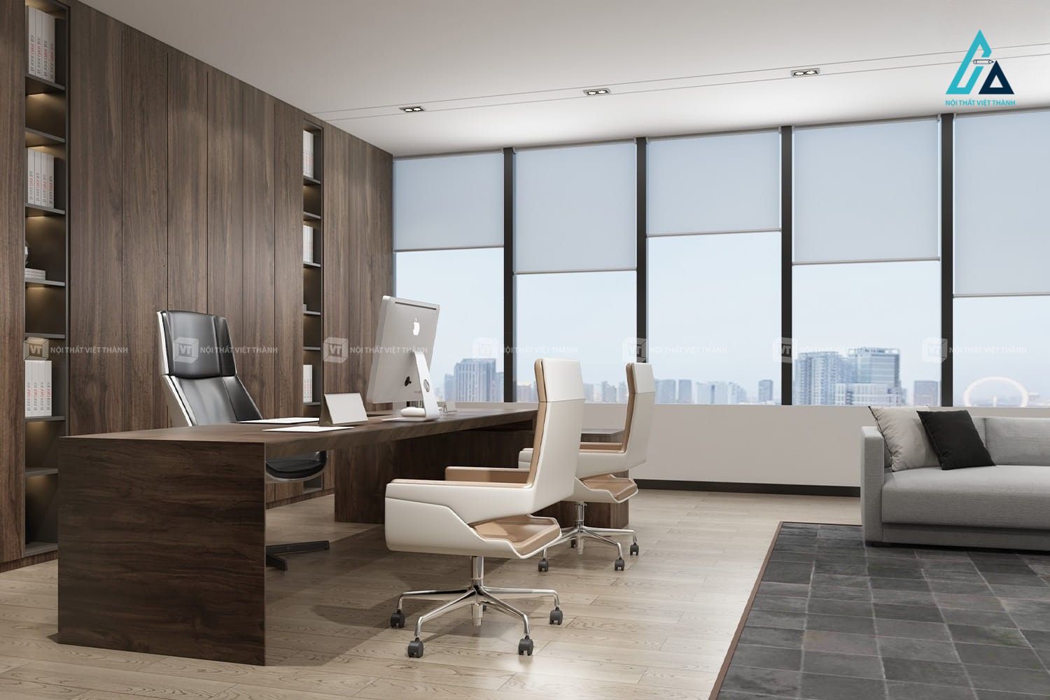 Thiết kế thi công nội thất văn phòng phòng giám đốc chuyên nghiệp hiện đại