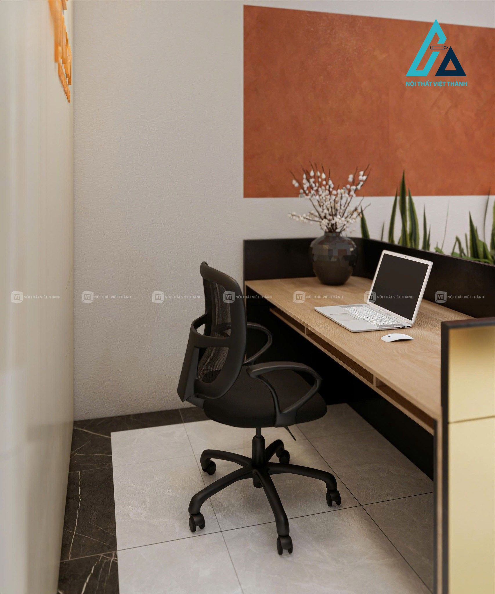 Thiết kế thi công nội thất văn phòng quầy lễ tân hiện đại chuyên nghiệp