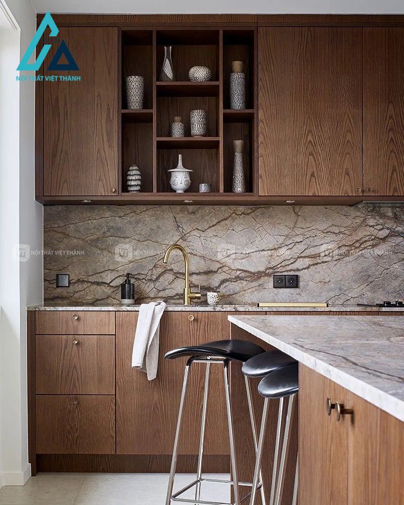 Tủ bếp gỗ sồi tự nhiên phong cách hiện đại 1
