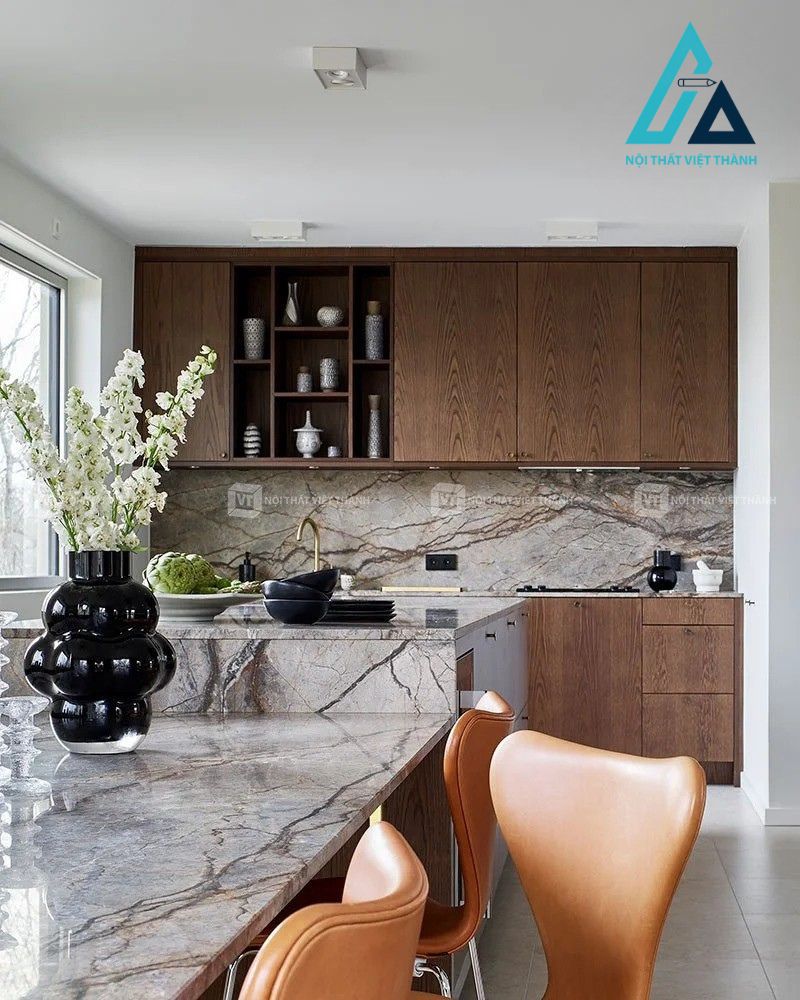 Tủ bếp gỗ sồi tự nhiên phong cách hiện đại 3