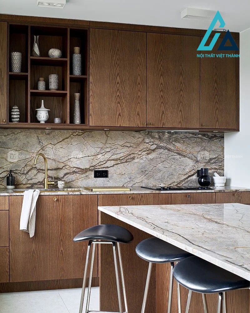 Tủ bếp gỗ sồi tự nhiên phong cách hiện đại 4