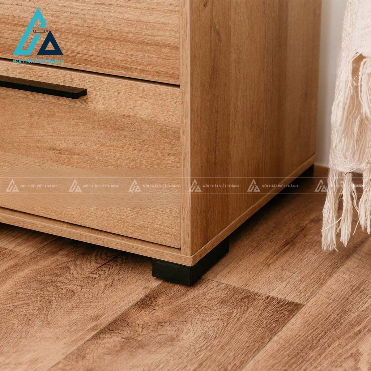 Tủ đầu giường gỗ MDF 2 ngăn kéo vân gỗ sồi phong cách hiện đại 2