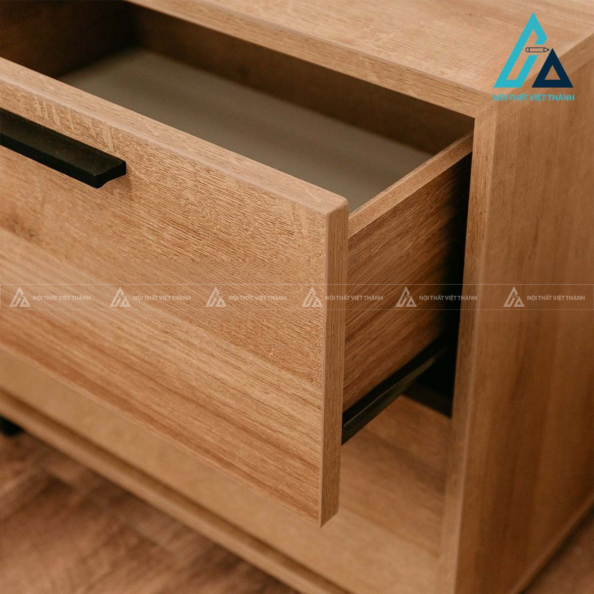 Tủ đầu giường gỗ MDF 2 ngăn kéo vân gỗ sồi phong cách hiện đại 5