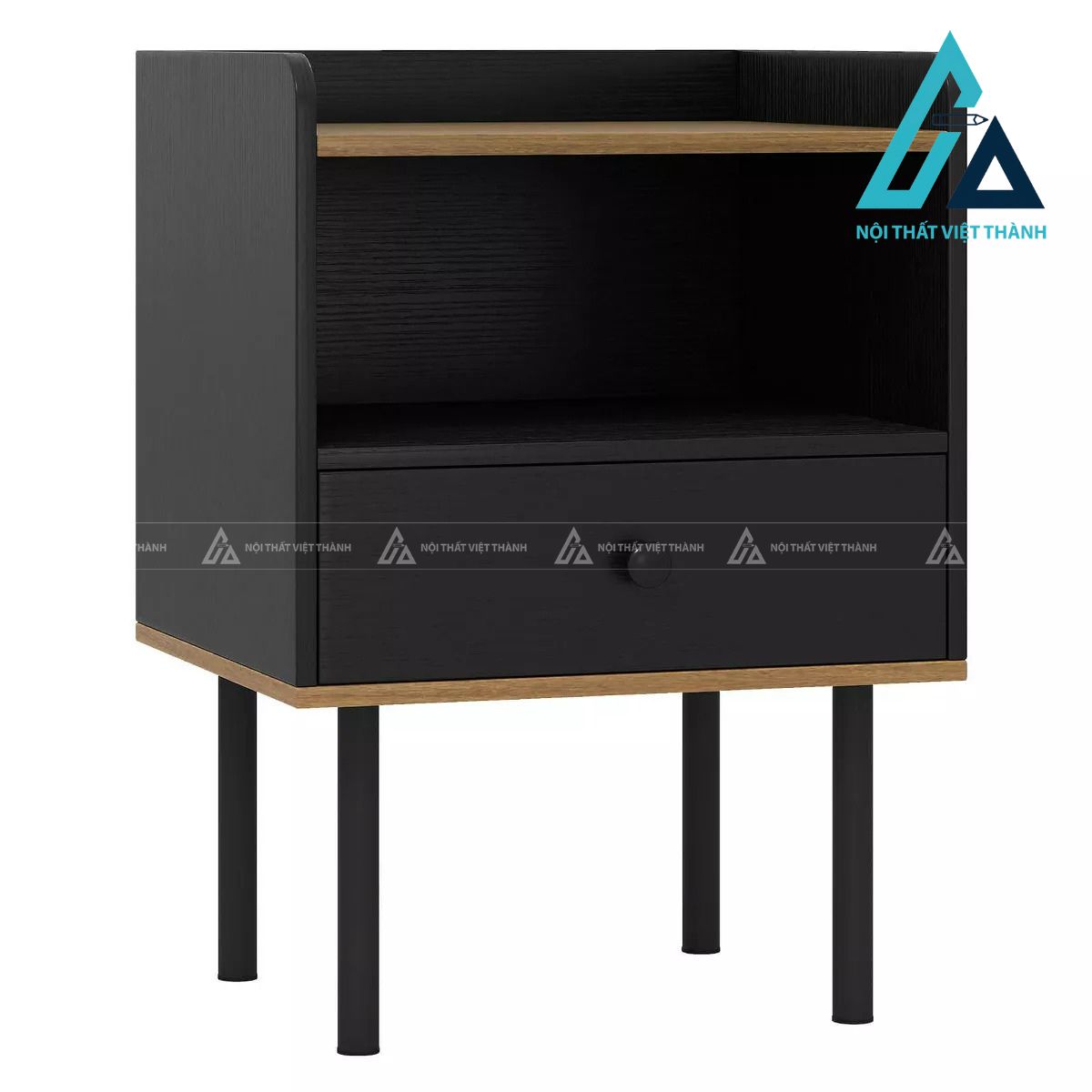 Tủ đầu giường MDF 1 ngăn kéo kệ mở chân sắt hiện đại tiện dụng 3