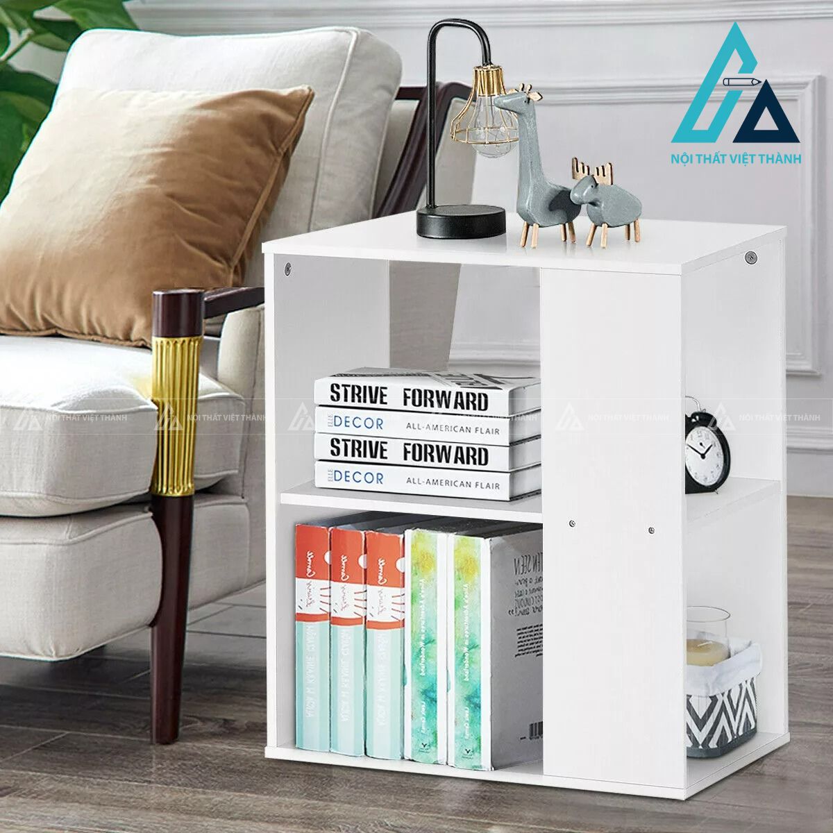 Tủ đầu giường MDF 2 tầng kệ mở tiện lợi phong cách hiện đại 2