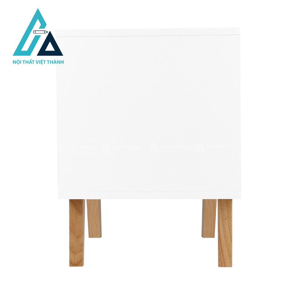 Tủ đầu giường MDF phủ veneer trắng 2 ngăn kéo thiết kế tối giản đẹp 3