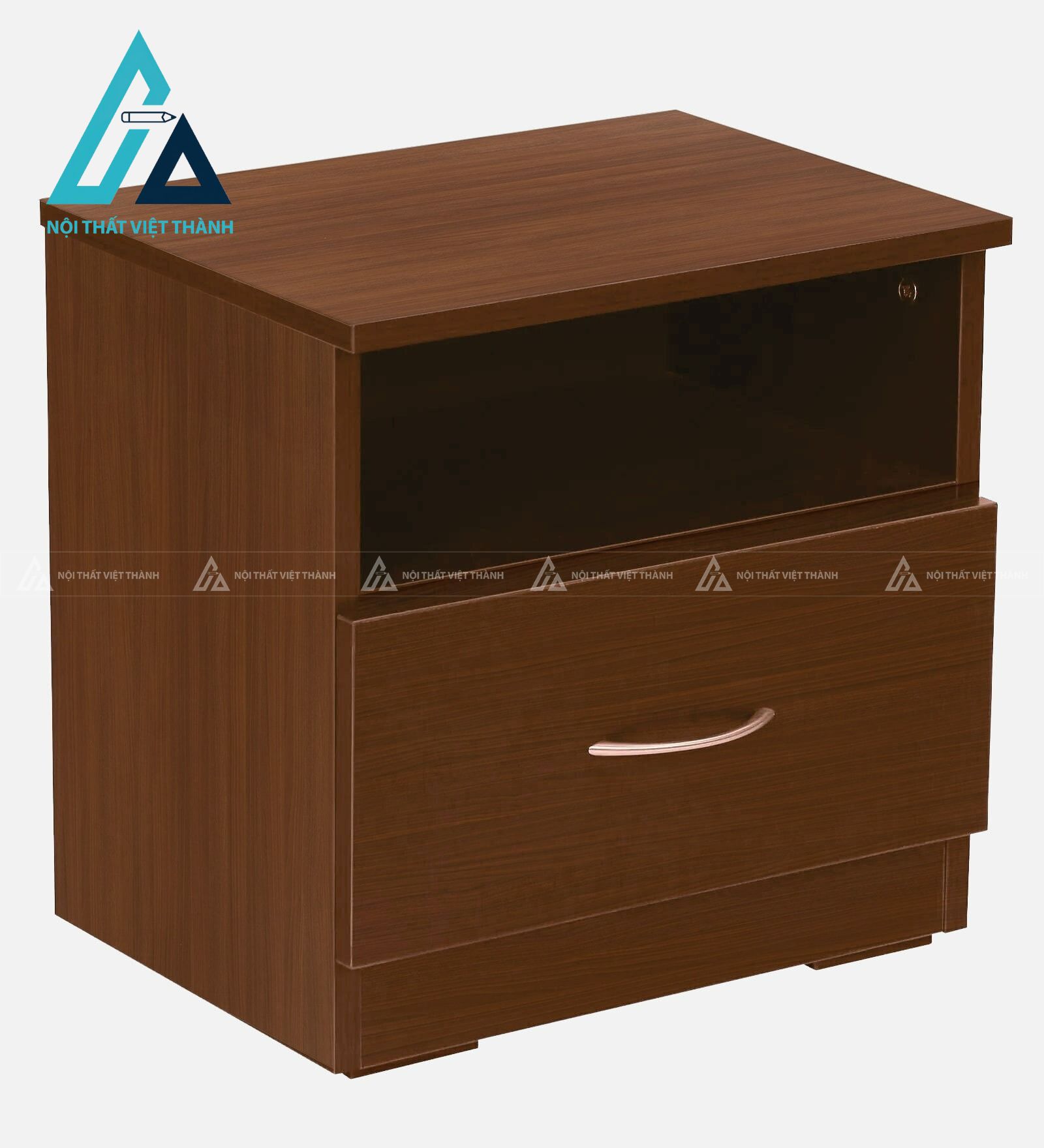 Tủ đầu giường MDF vân gỗ óc chó 1 ngăn kéo hiện đại nhỏ gọn tiện dụng 2