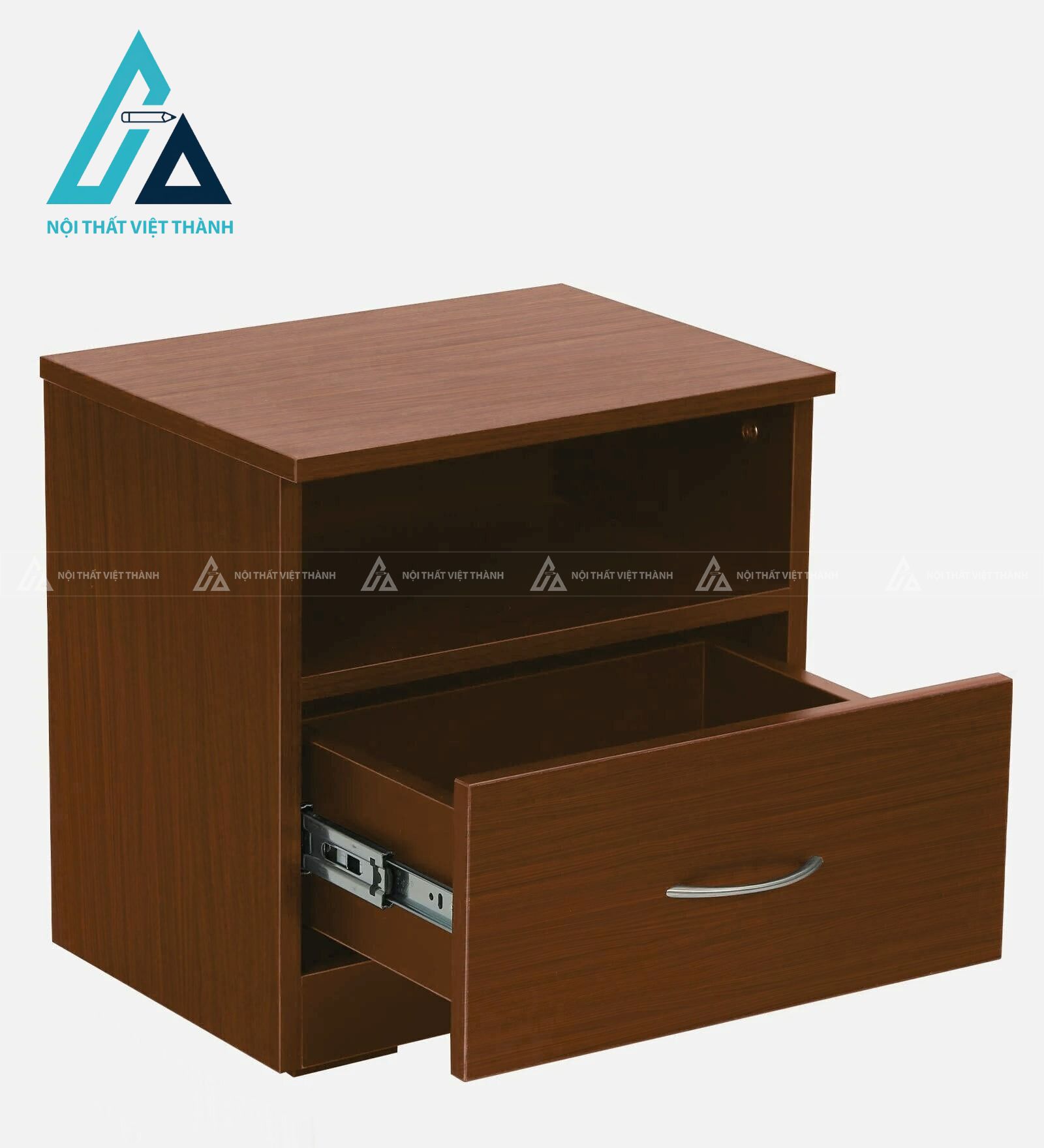 Tủ đầu giường MDF vân gỗ óc chó 1 ngăn kéo hiện đại nhỏ gọn tiện dụng 3