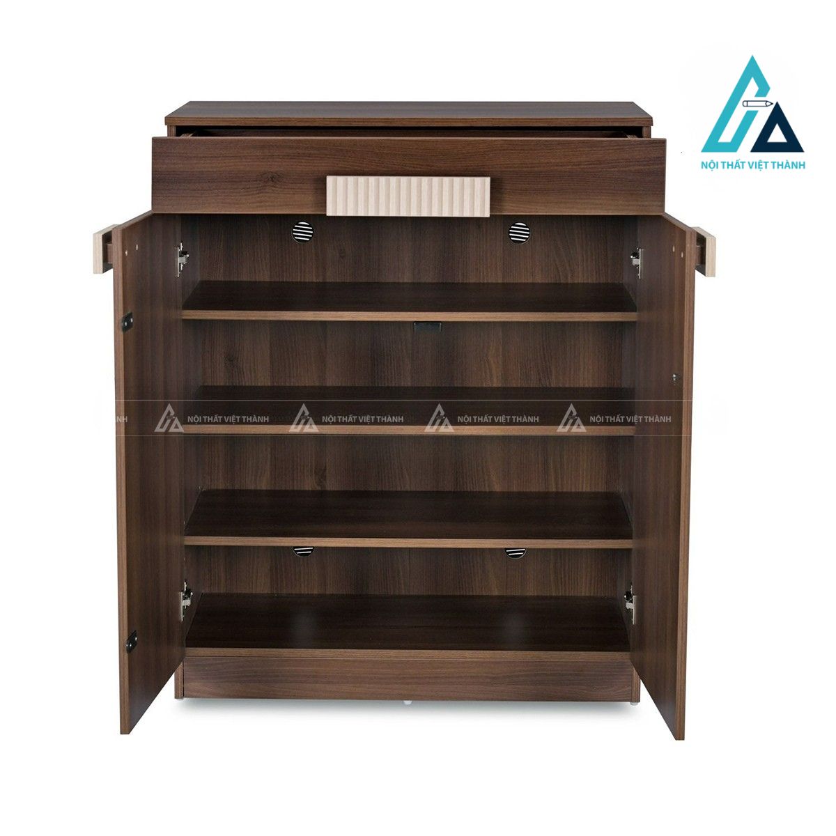 Tủ giày gỗ MDF 4 tầng màu óc chó hiện đại kèm ngăn kéo tiện dụng 3
