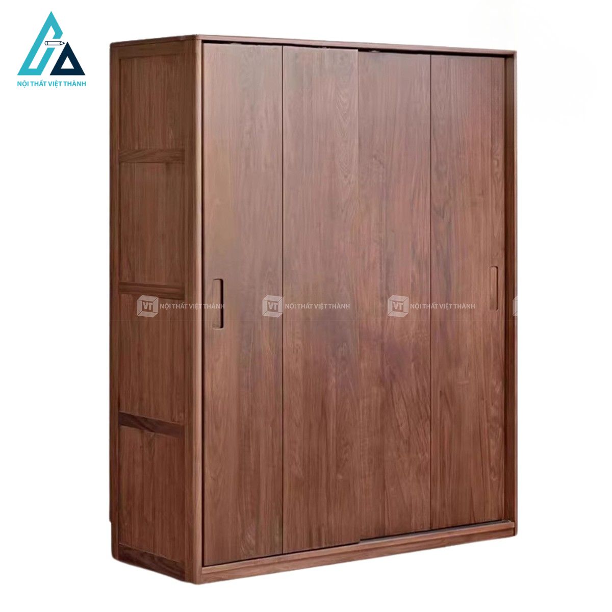 Tủ quần áo gỗ óc chó cửa lùa hiện đại cho phòng ngủ 1